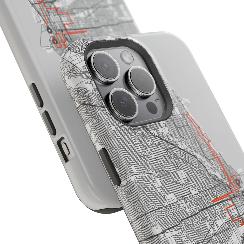Chicago Marathon Route Magnetic Impact-Resistant Phone Case