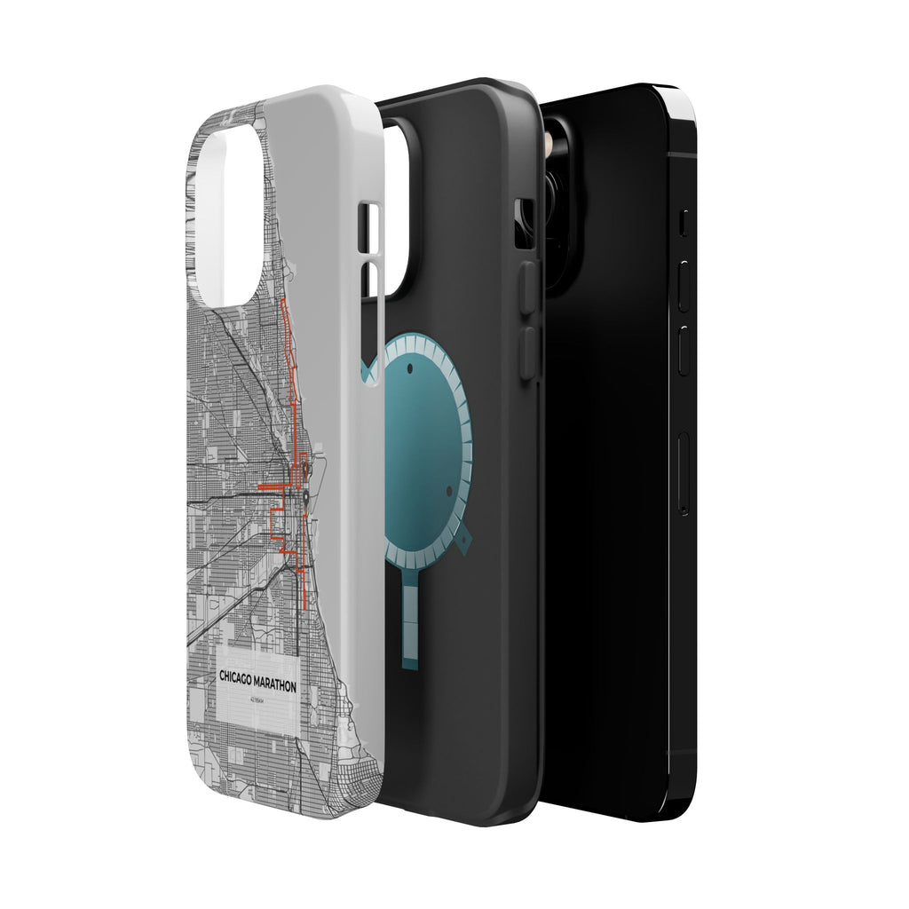 Chicago Marathon Route Magnetic Impact-Resistant Phone Case