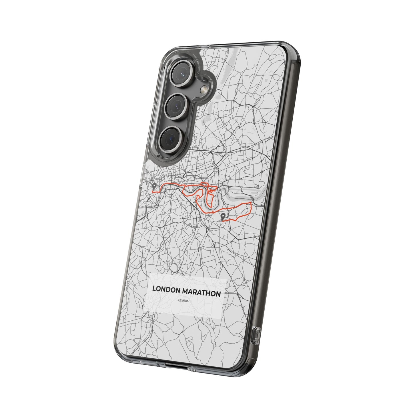 London Marathon Route Clear Impact-Resistant Phone Case