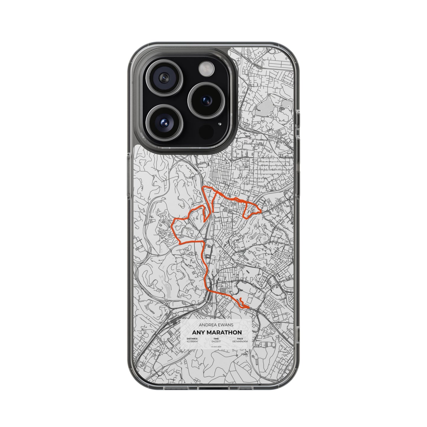 Customized Marathon Route Magnetic Clear Impact-Resistant Phone Case