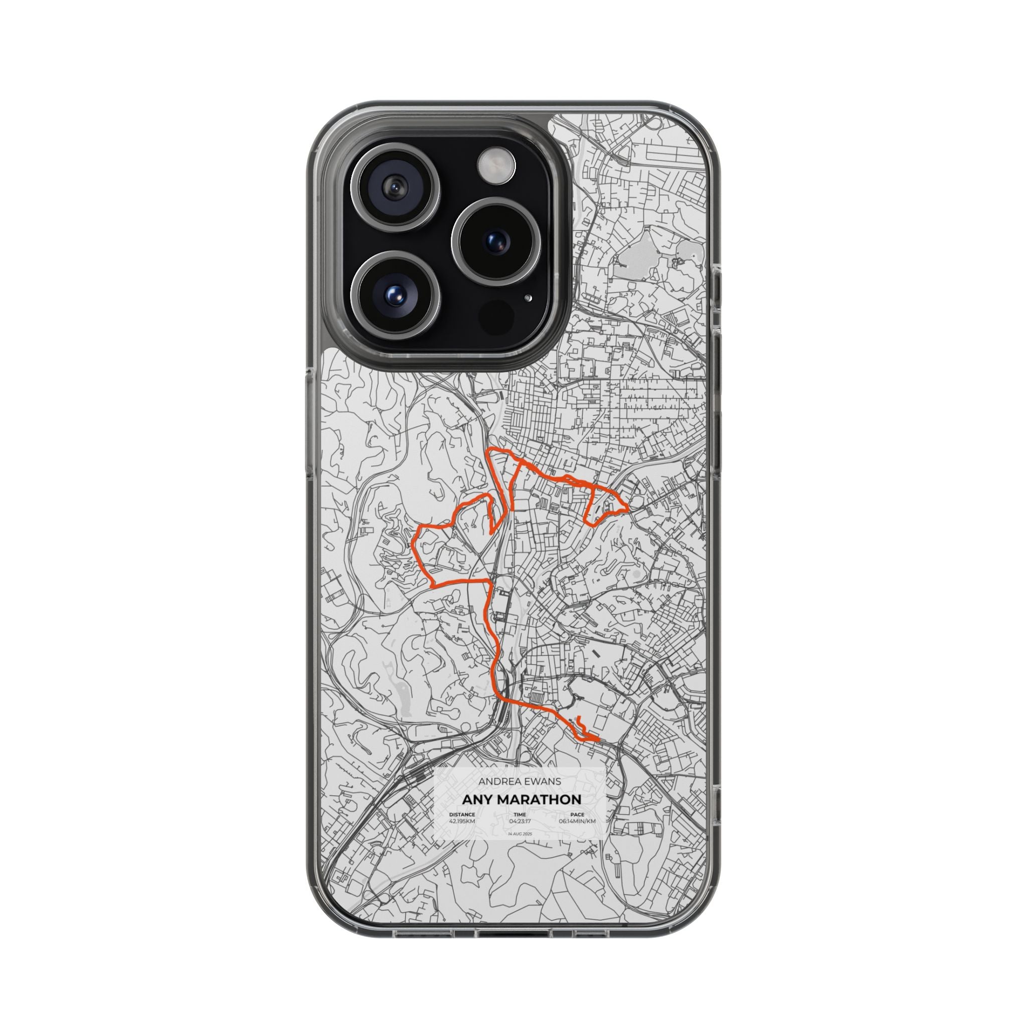 Customized Marathon Route Magnetic Clear Impact-Resistant Phone Case
