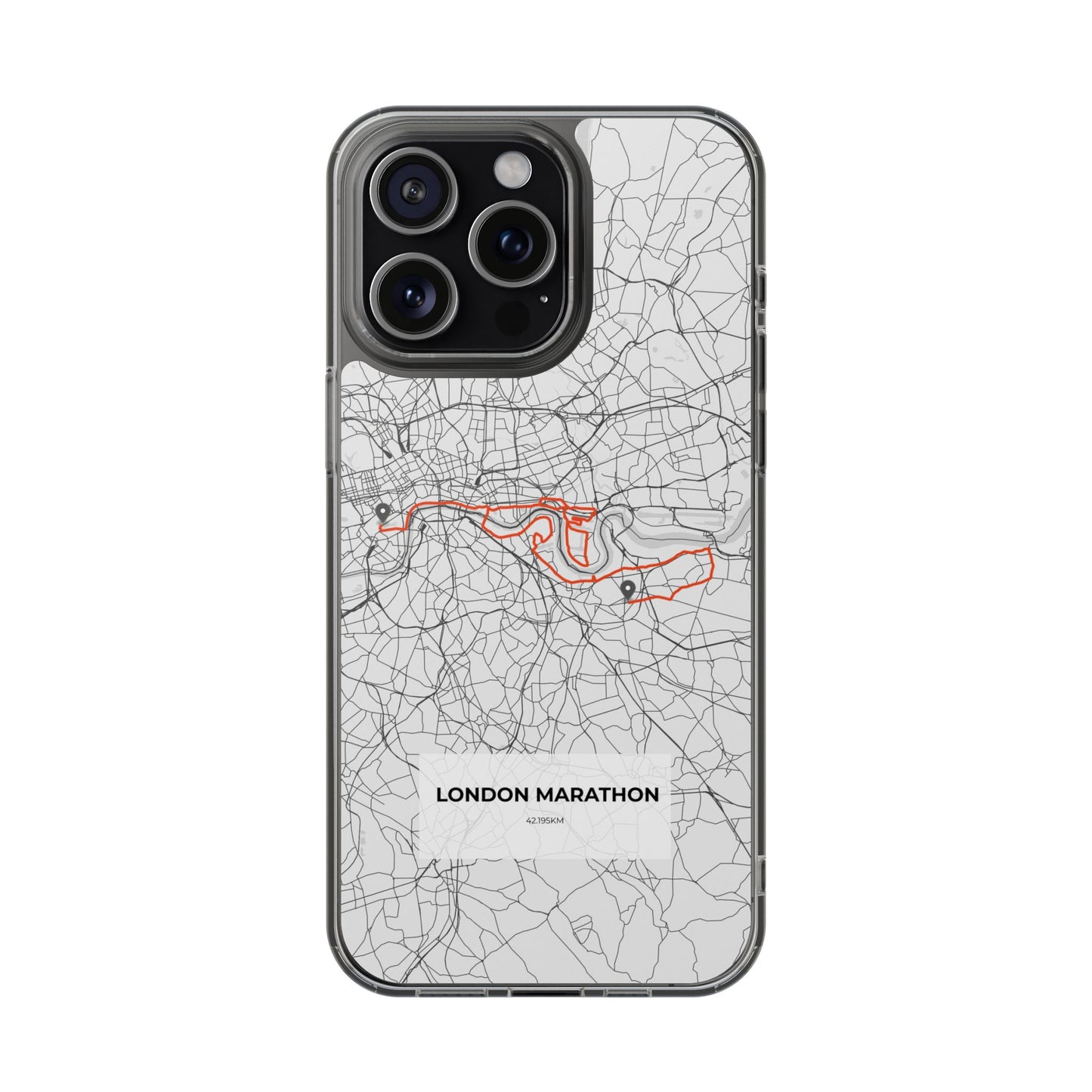 London Marathon Route Clear Impact-Resistant Phone Case