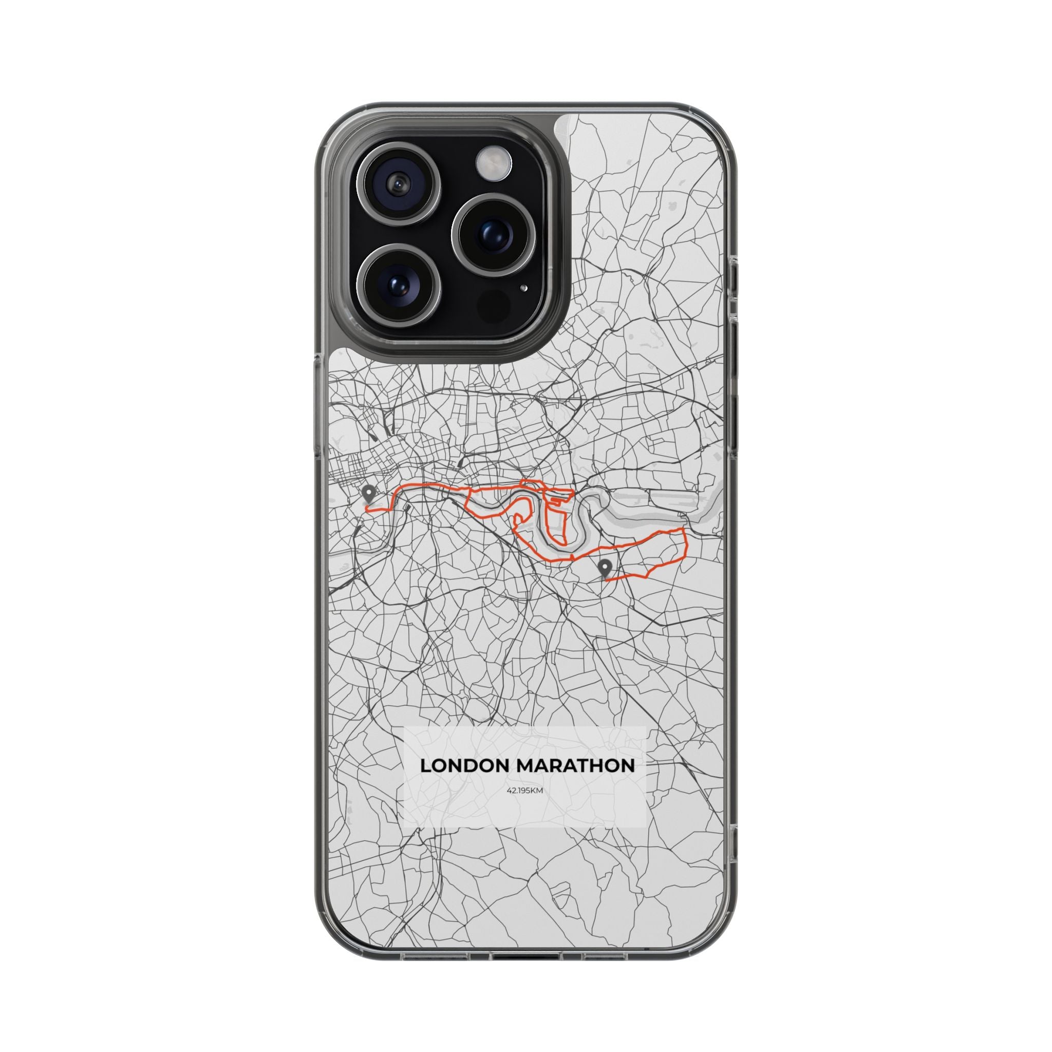 London Marathon Route Clear Impact-Resistant Phone Case