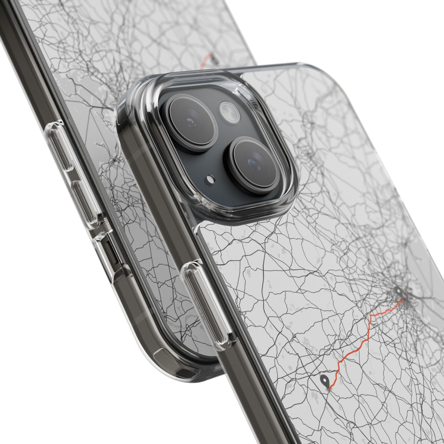 Boston Marathon Route Clear Impact-Resistant Phone Case