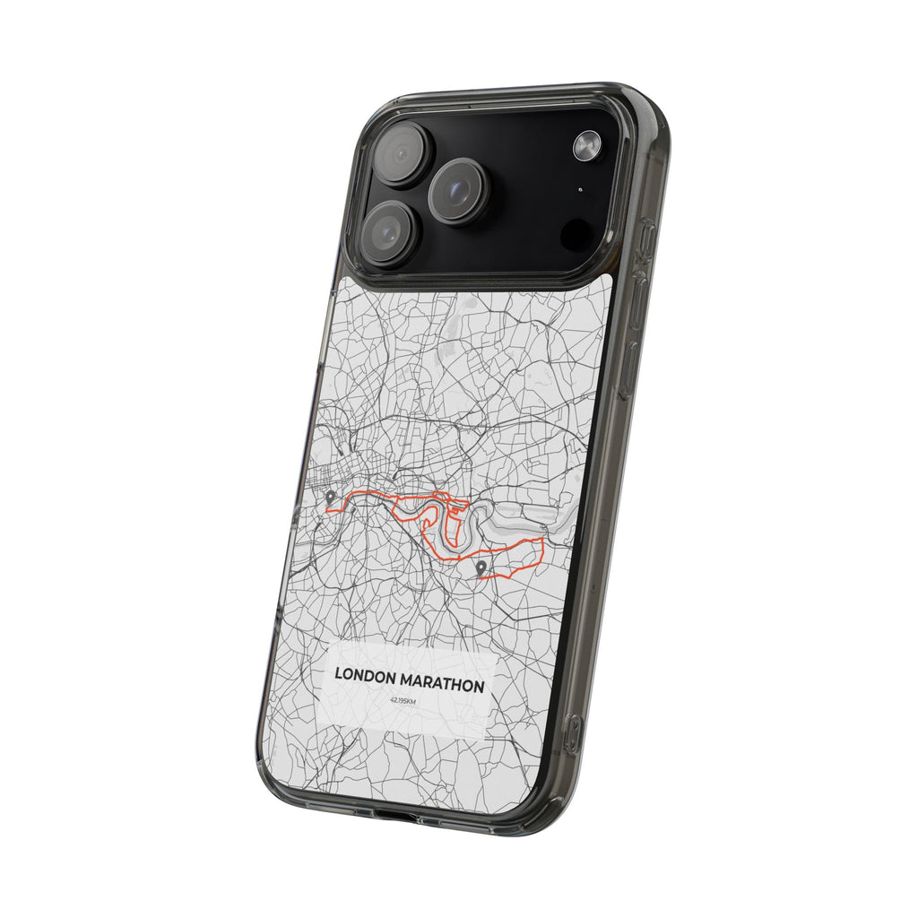 London Marathon Route Clear Impact-Resistant Phone Case