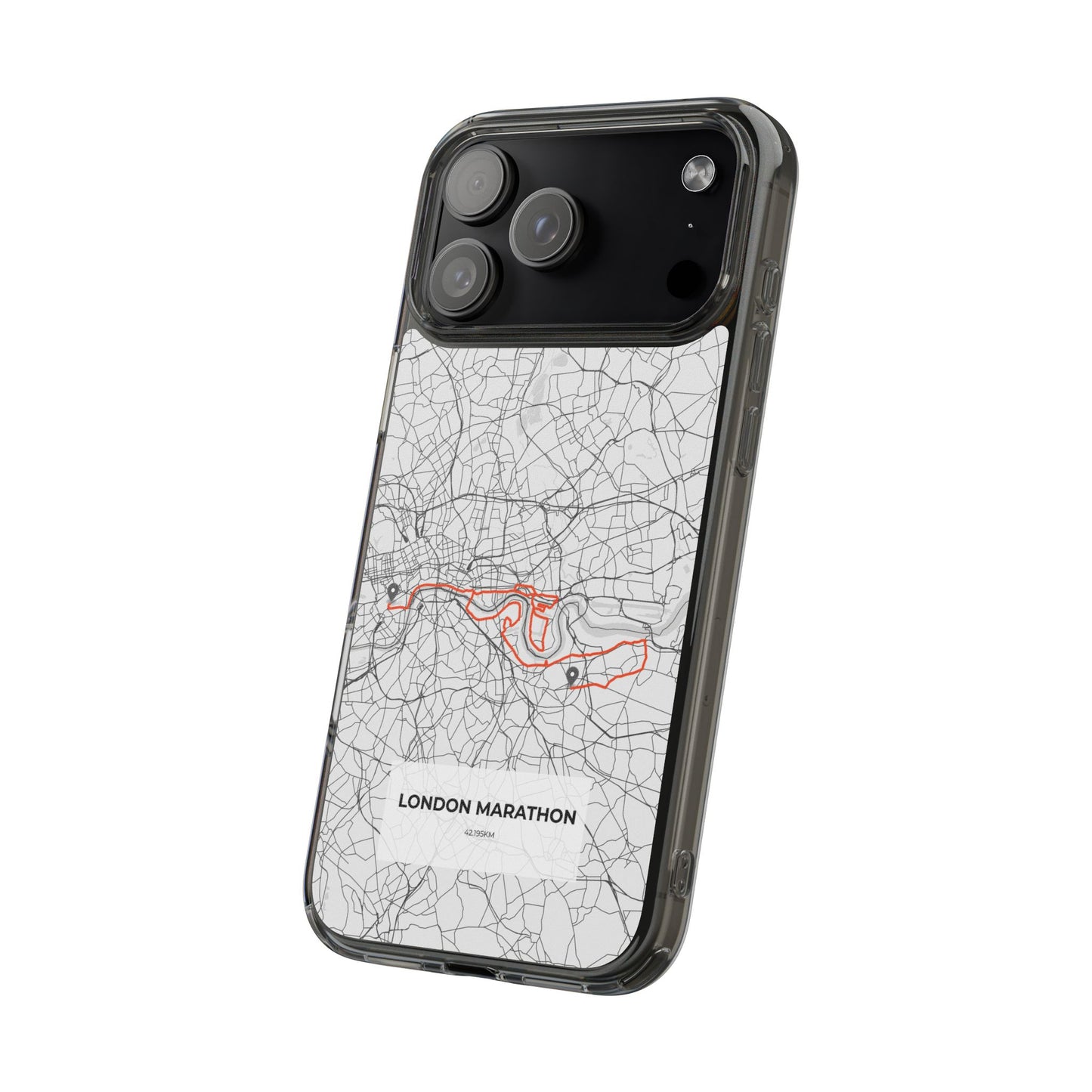 London Marathon Route Clear Impact-Resistant Phone Case