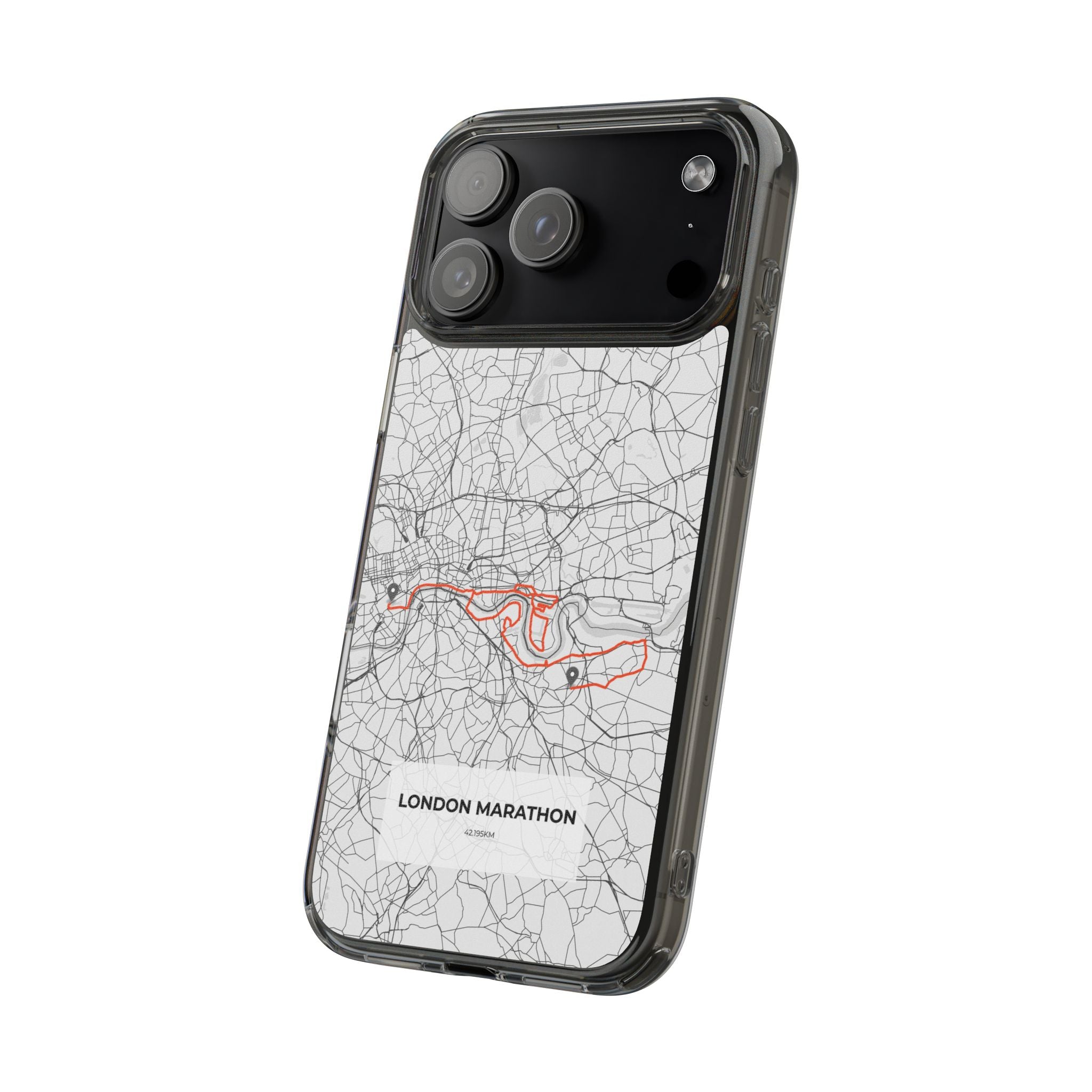 London Marathon Route Clear Impact-Resistant Phone Case