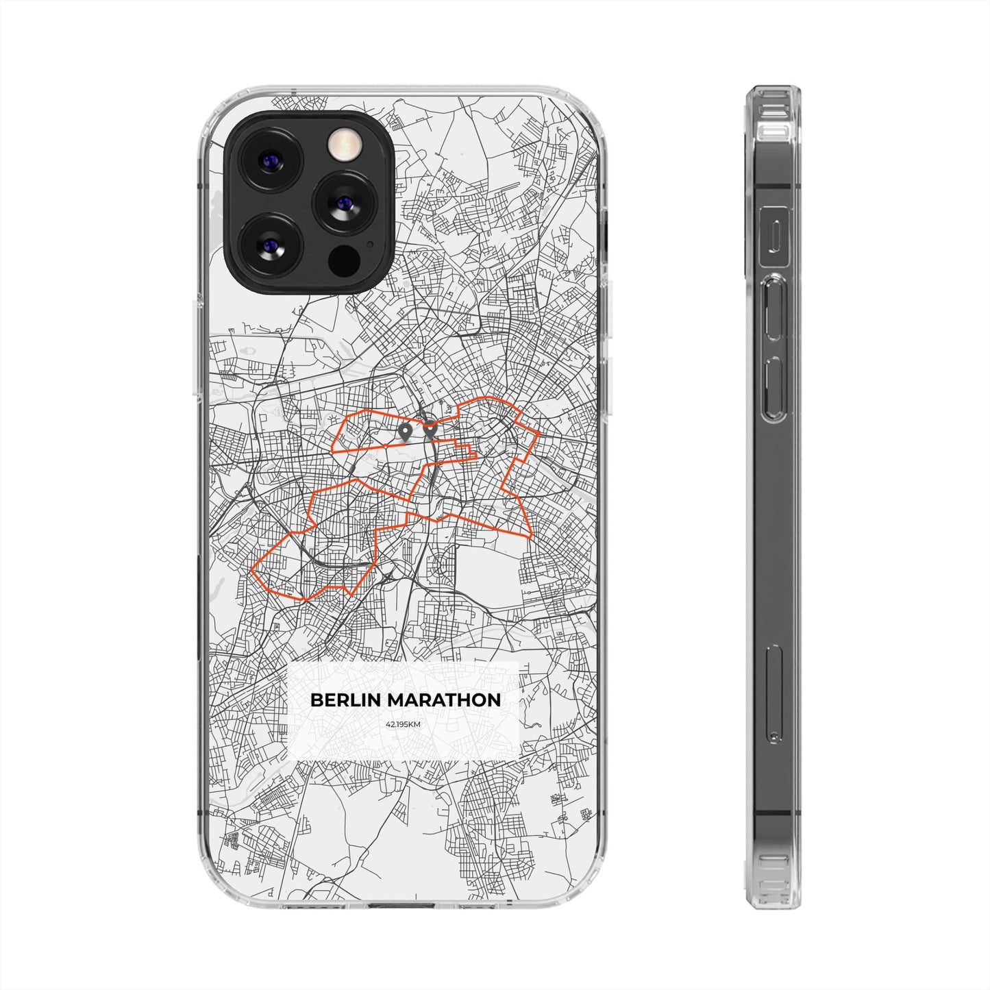 Berlin Marathon Route Clear Impact-Resistant Phone Case