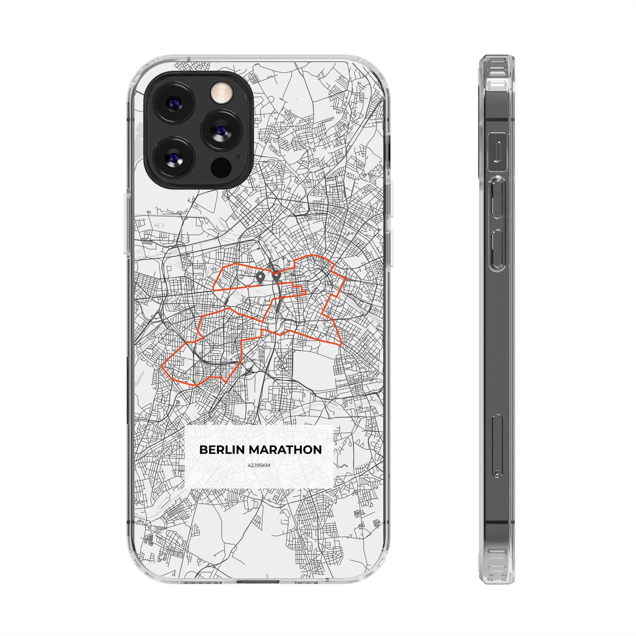 Berlin Marathon Route Clear Impact-Resistant Phone Case