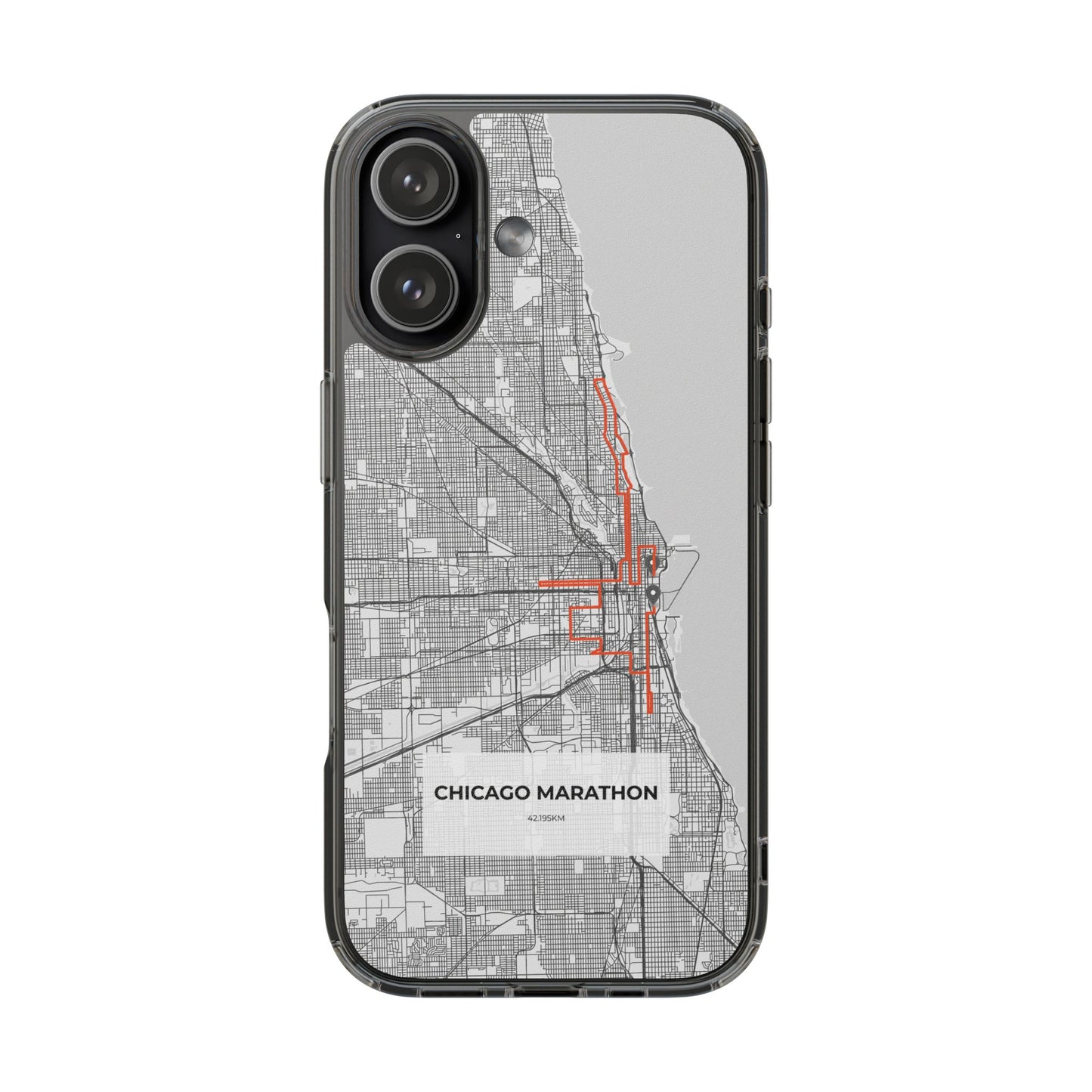Chicago Marathon Route Clear Impact-Resistant Phone Case
