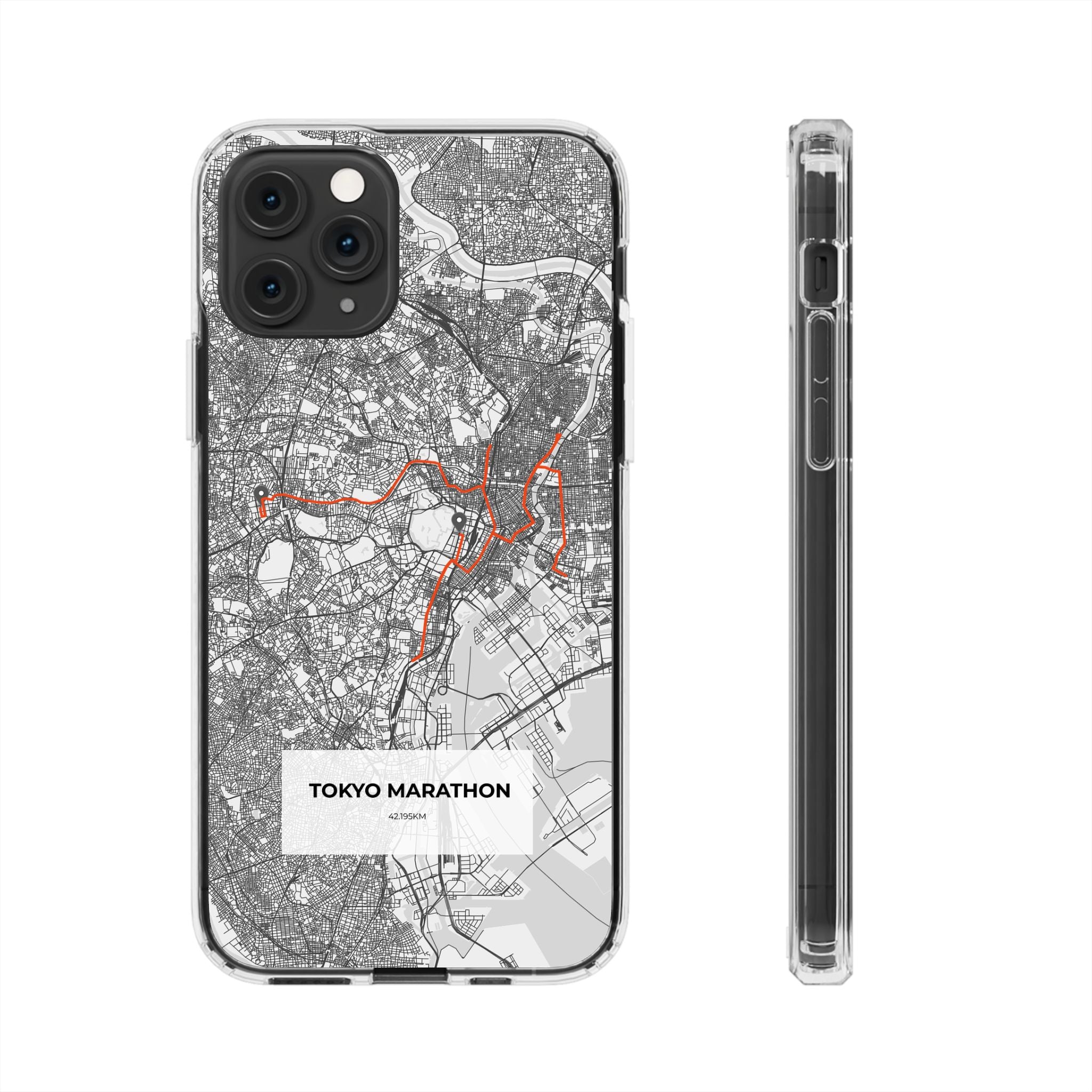 Tokyo Marathon Route Clear Impact-Resistant Phone Case