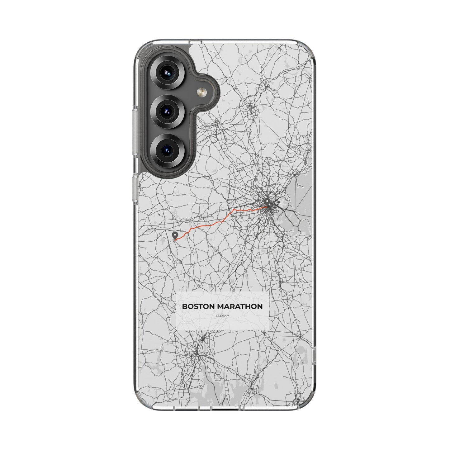 Boston Marathon Route Clear Impact-Resistant Phone Case