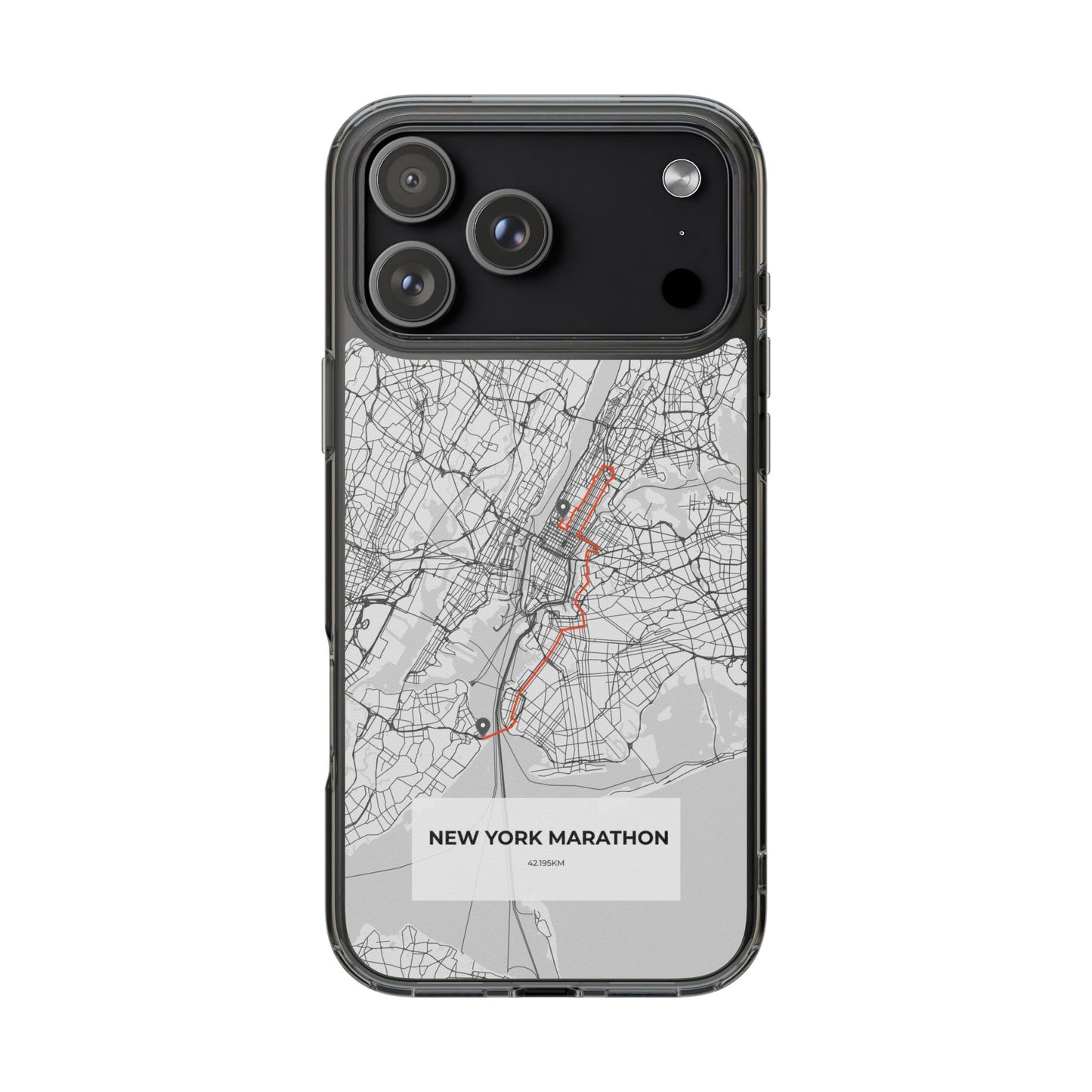 New York Marathon Route Clear Impact-Resistant Phone Case