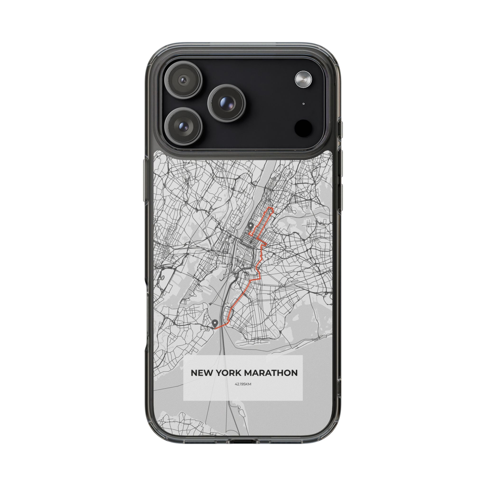 New York Marathon Route Clear Impact-Resistant Phone Case