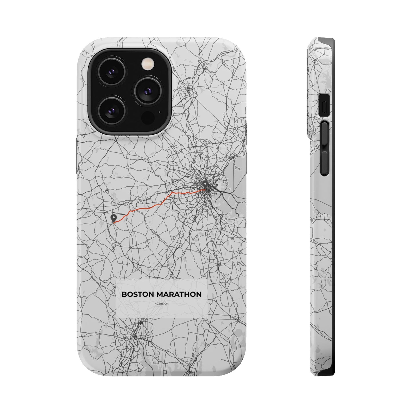Boston Marathon Route Magnetic Impact-Resistant Phone Case