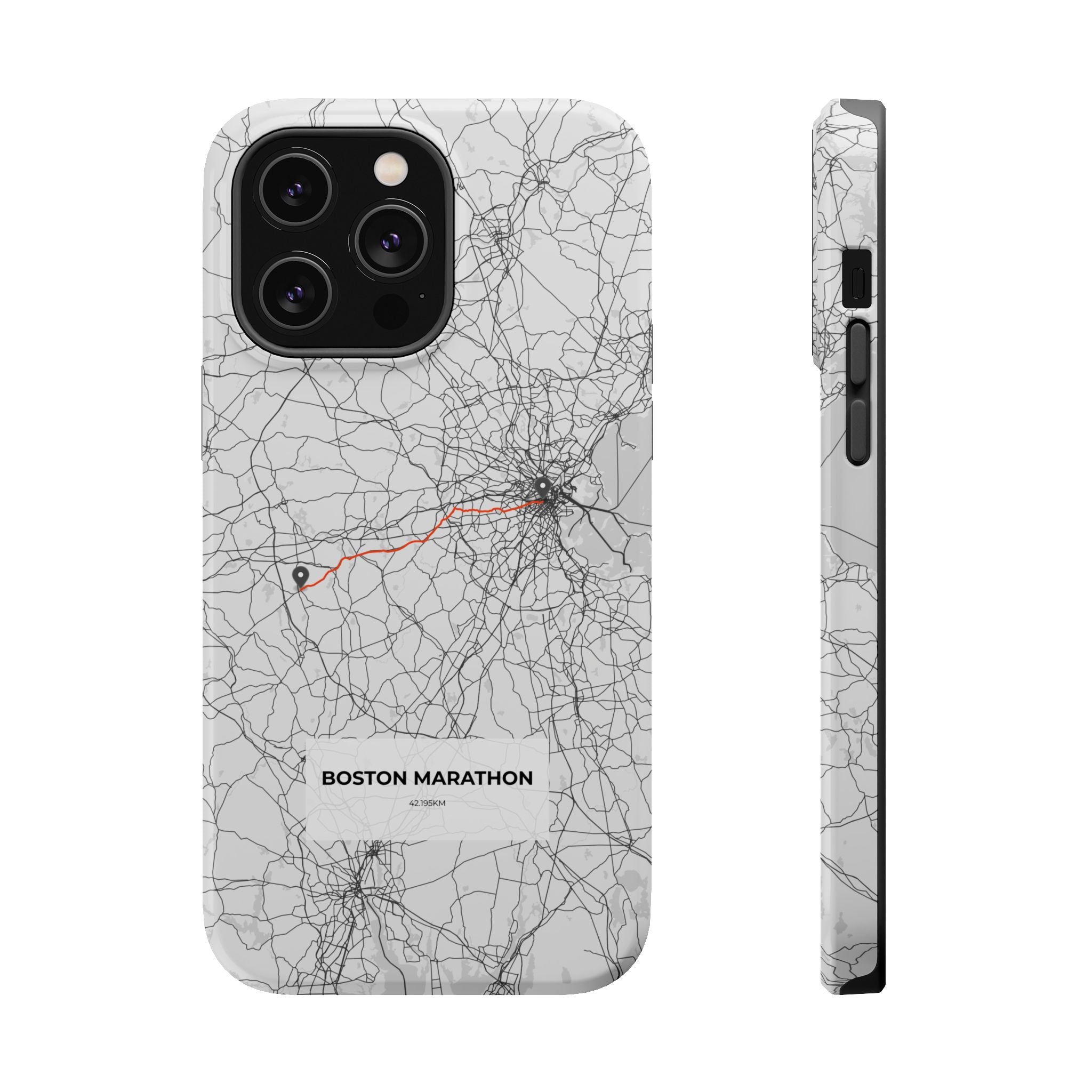 Boston Marathon Route Magnetic Impact-Resistant Phone Case