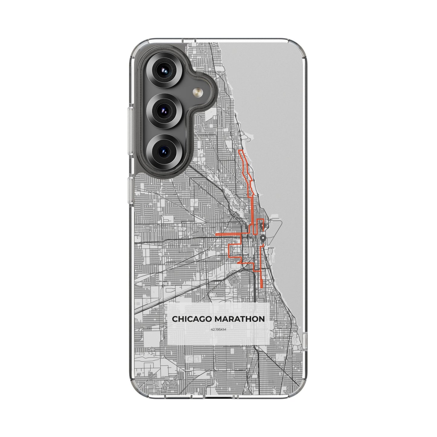 Chicago Marathon Route Clear Impact-Resistant Phone Case