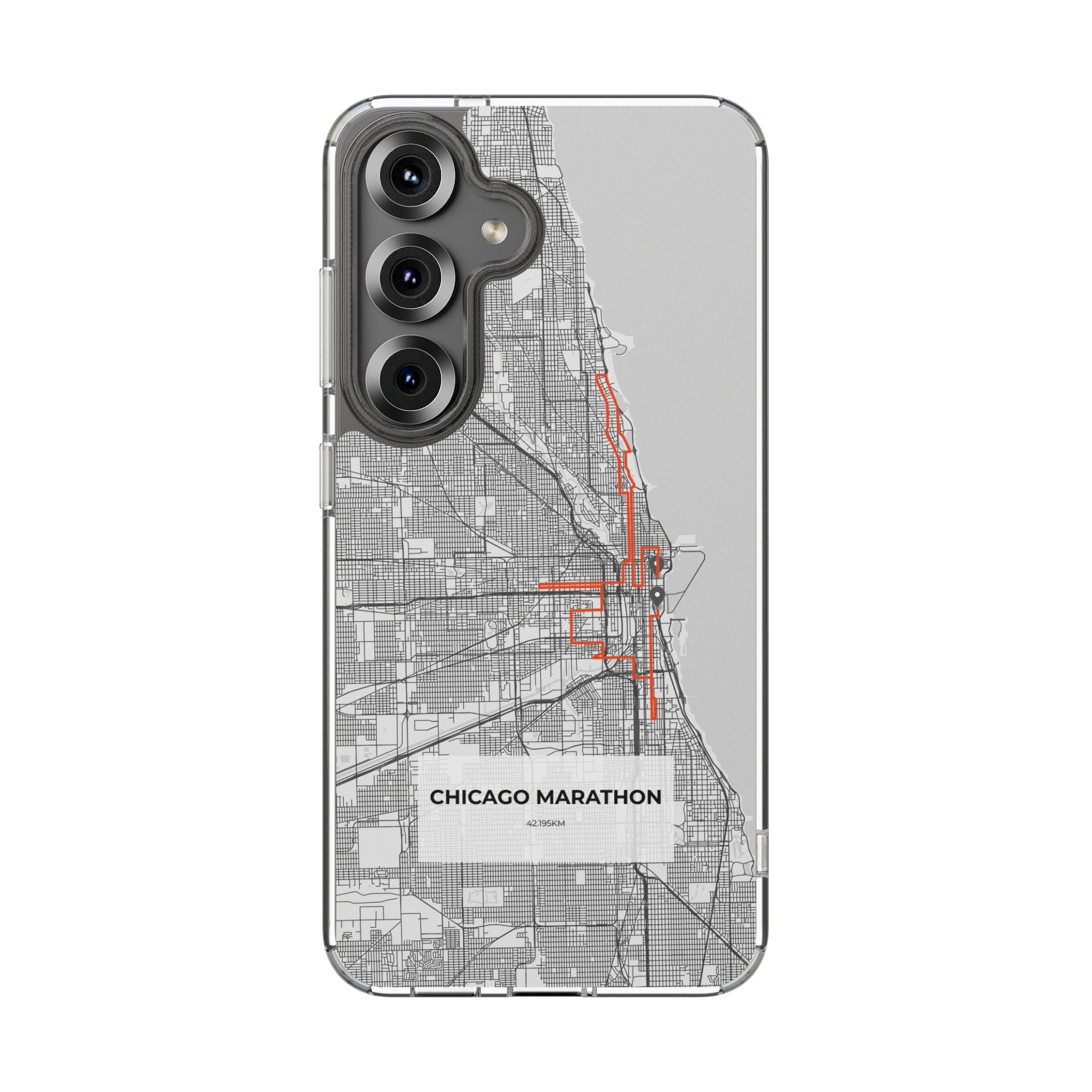 Chicago Marathon Route Clear Impact-Resistant Phone Case