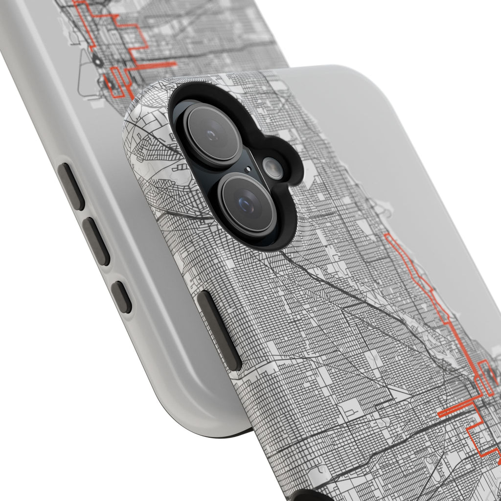 Chicago Marathon Route Magnetic Impact-Resistant Phone Case
