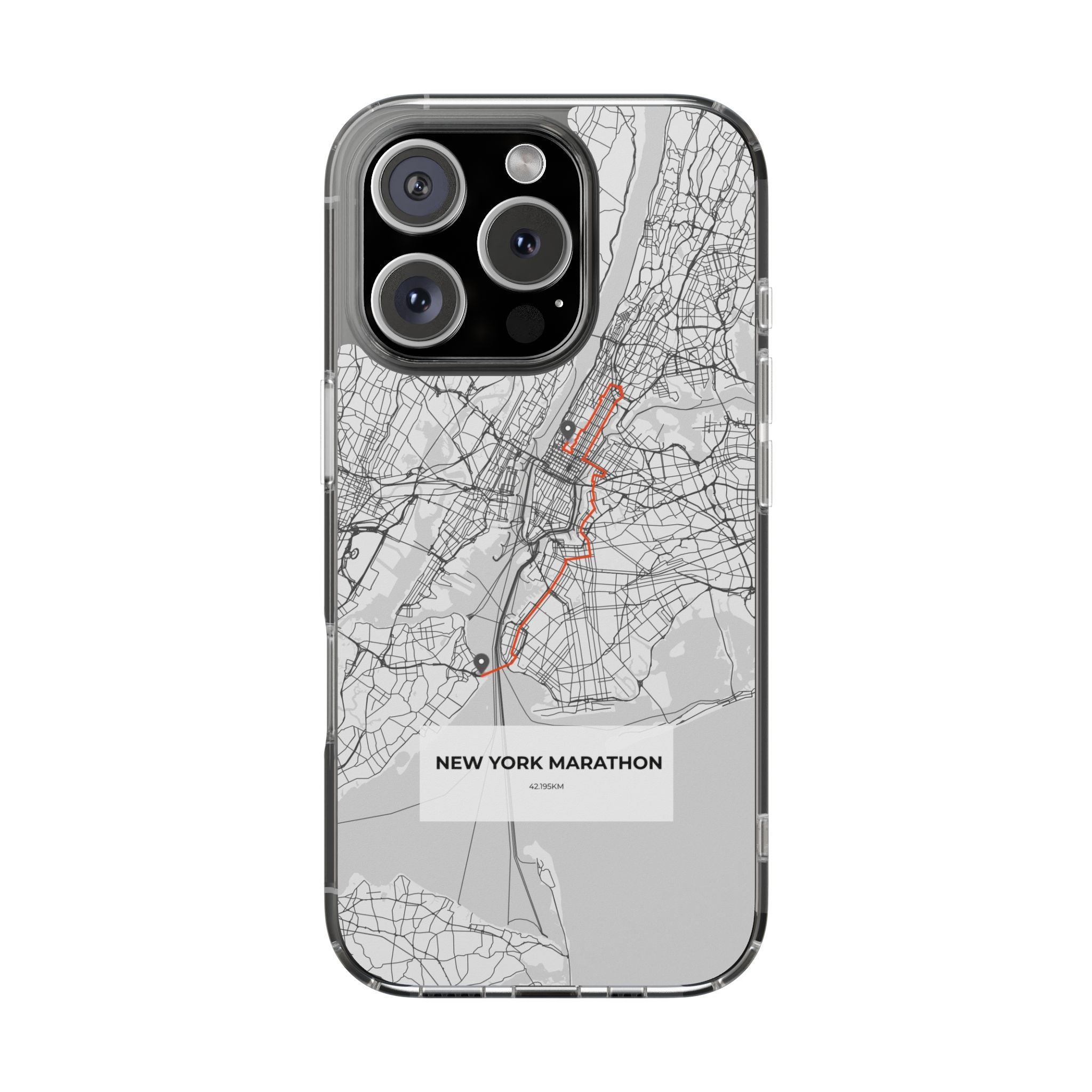 New York Marathon Route Magnetic Clear Impact-Resistant Phone Case