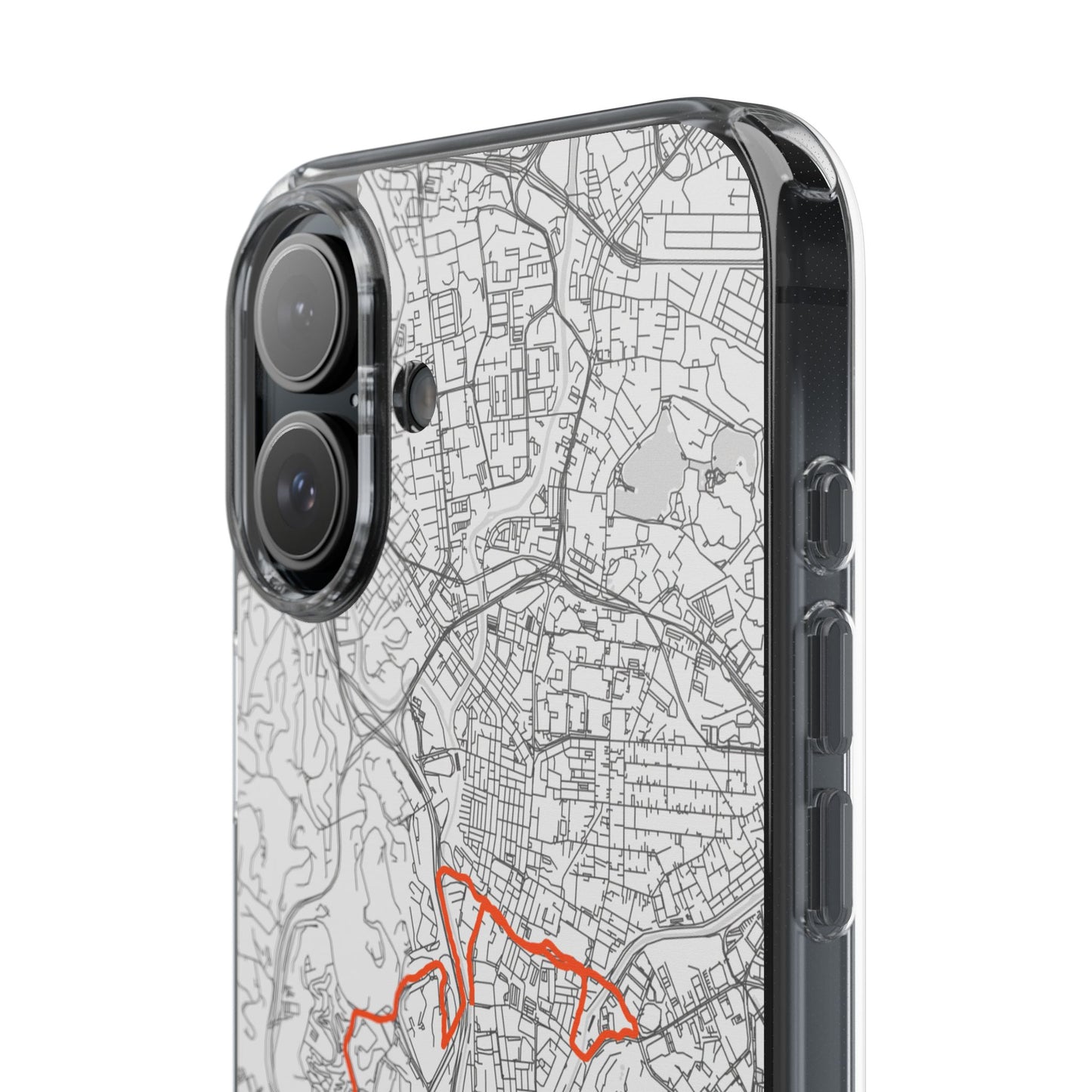 Customized Marathon Route Clear Impact-Resistant Phone Case