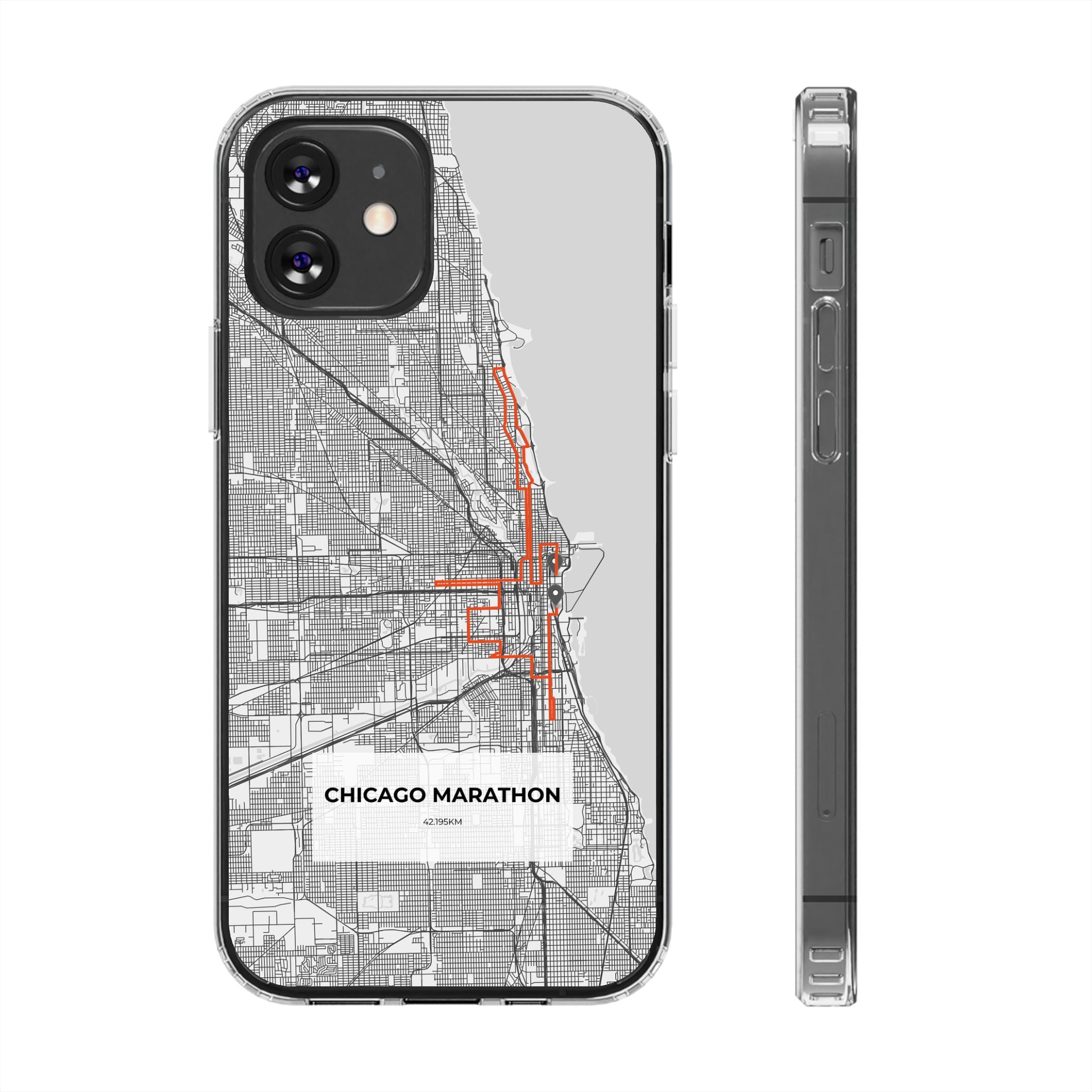 Chicago Marathon Route Clear Impact-Resistant Phone Case