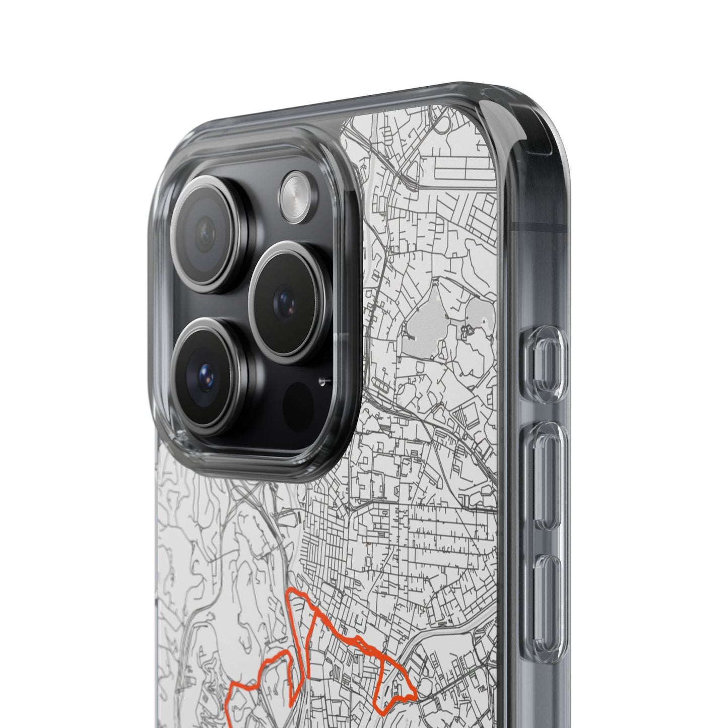 Customized Marathon Route Clear Impact-Resistant Phone Case
