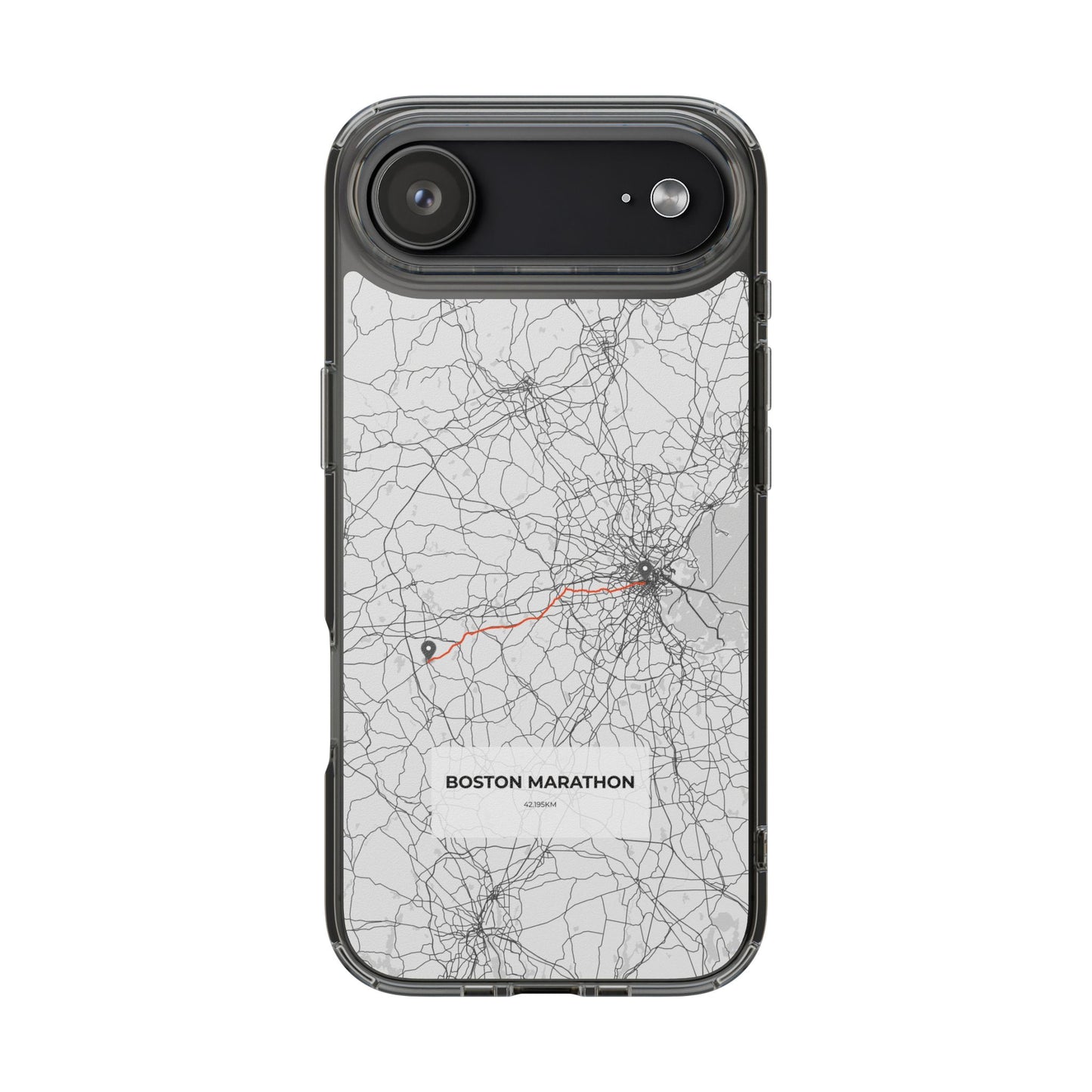Boston Marathon Route Clear Impact-Resistant Phone Case