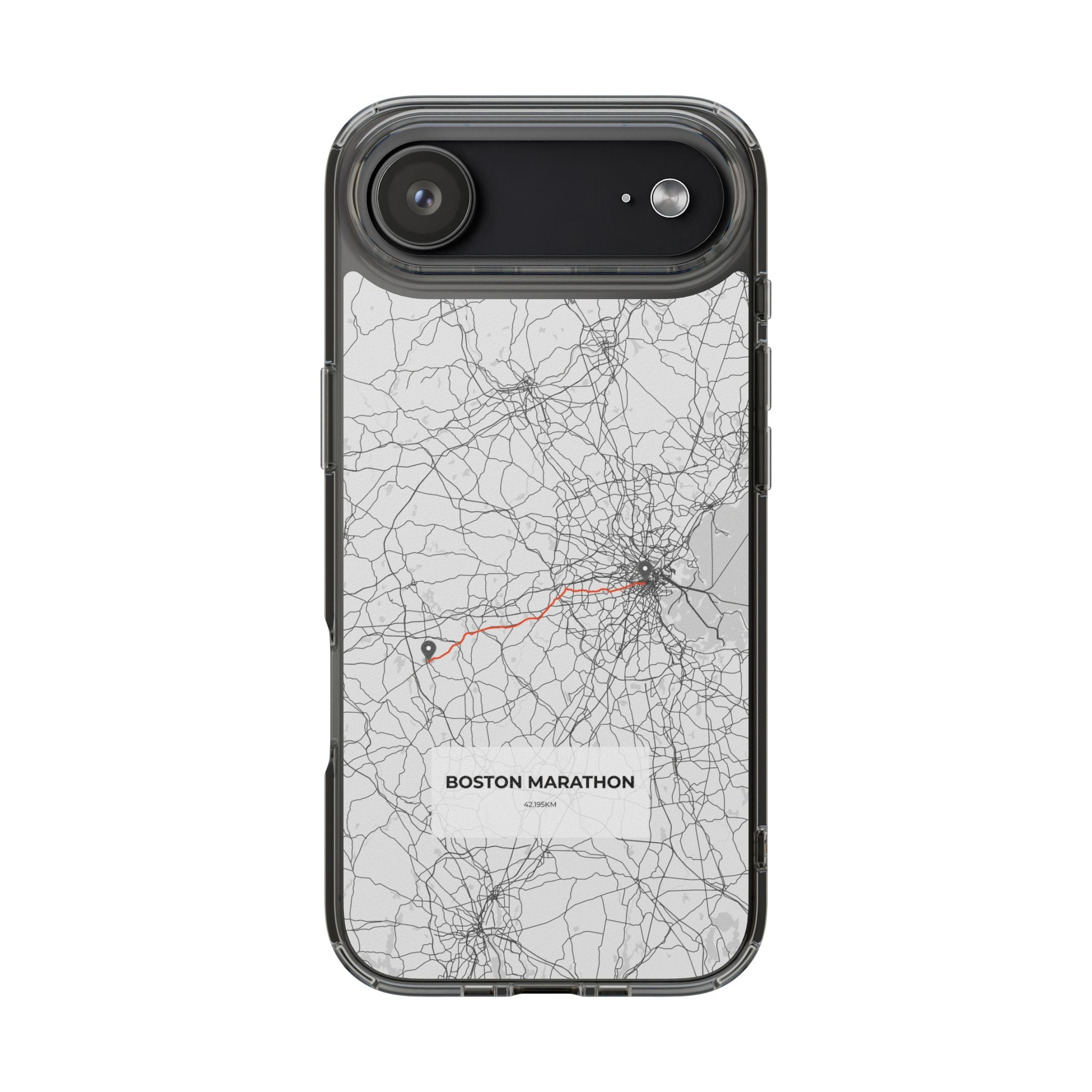 Boston Marathon Route Clear Impact-Resistant Phone Case