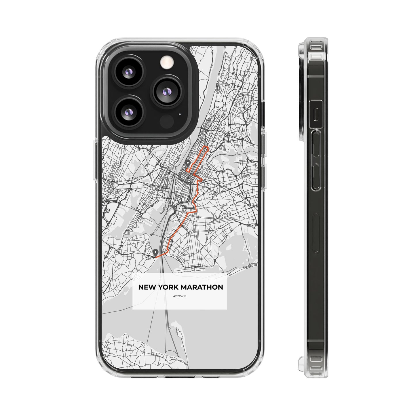 New York Marathon Route Magnetic Clear Impact-Resistant Phone Case