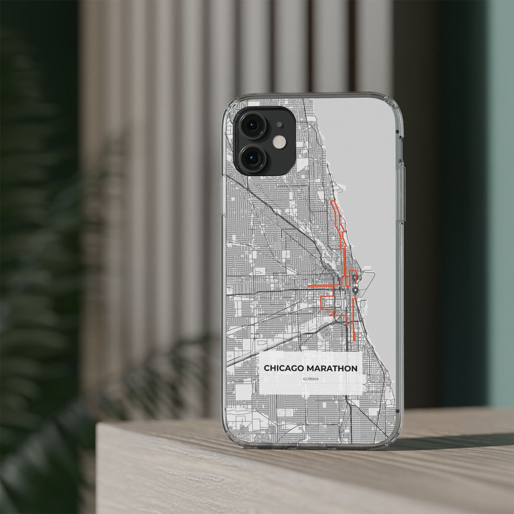 Chicago Marathon Route Clear Impact-Resistant Phone Case
