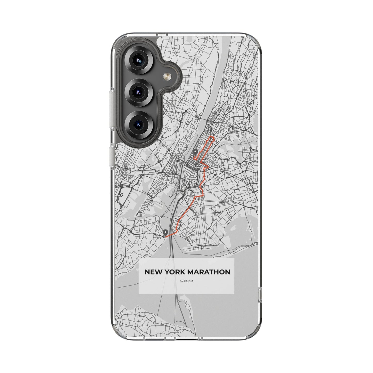 New York Marathon Route Clear Impact-Resistant Phone Case