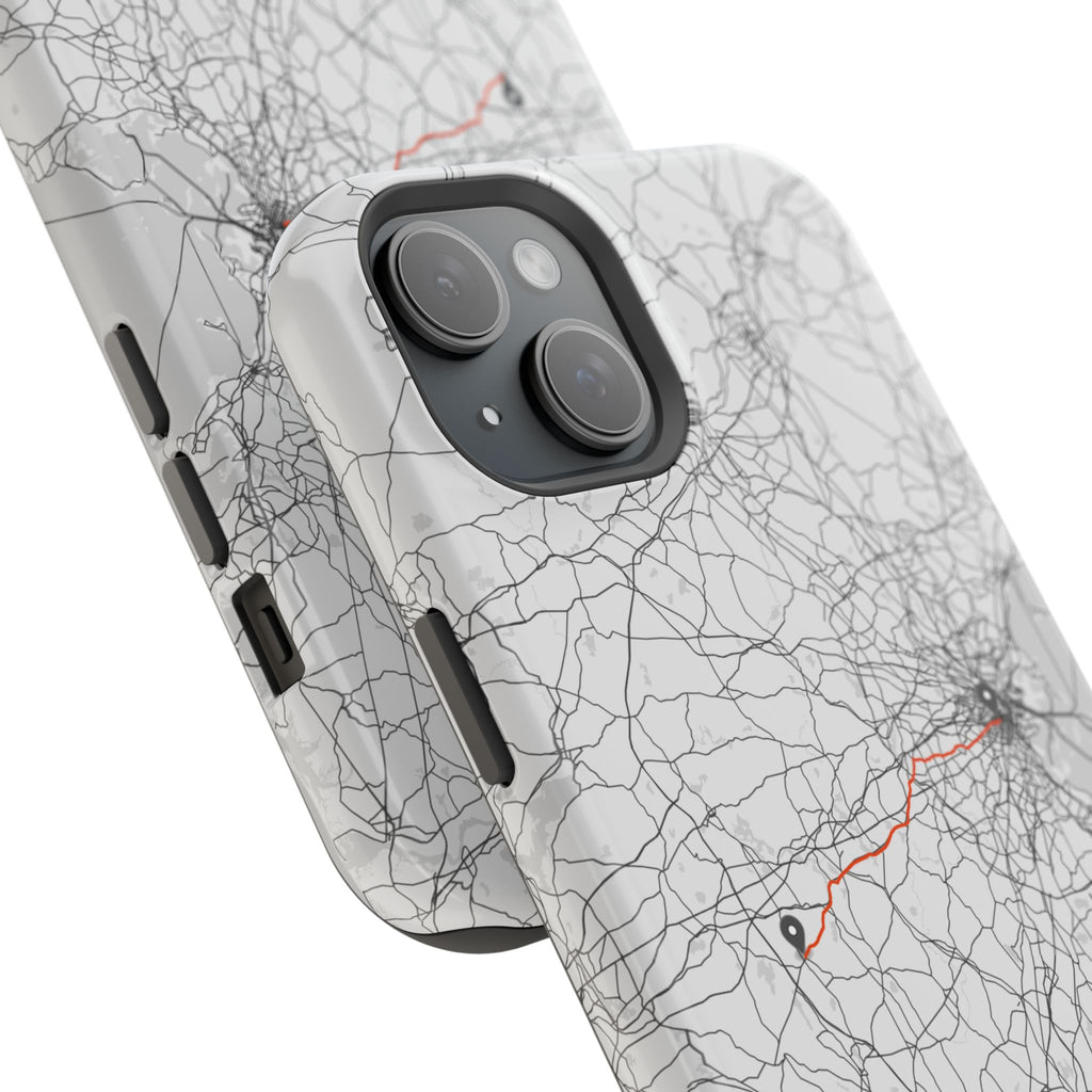 Boston Marathon Route Magnetic Impact-Resistant Phone Case