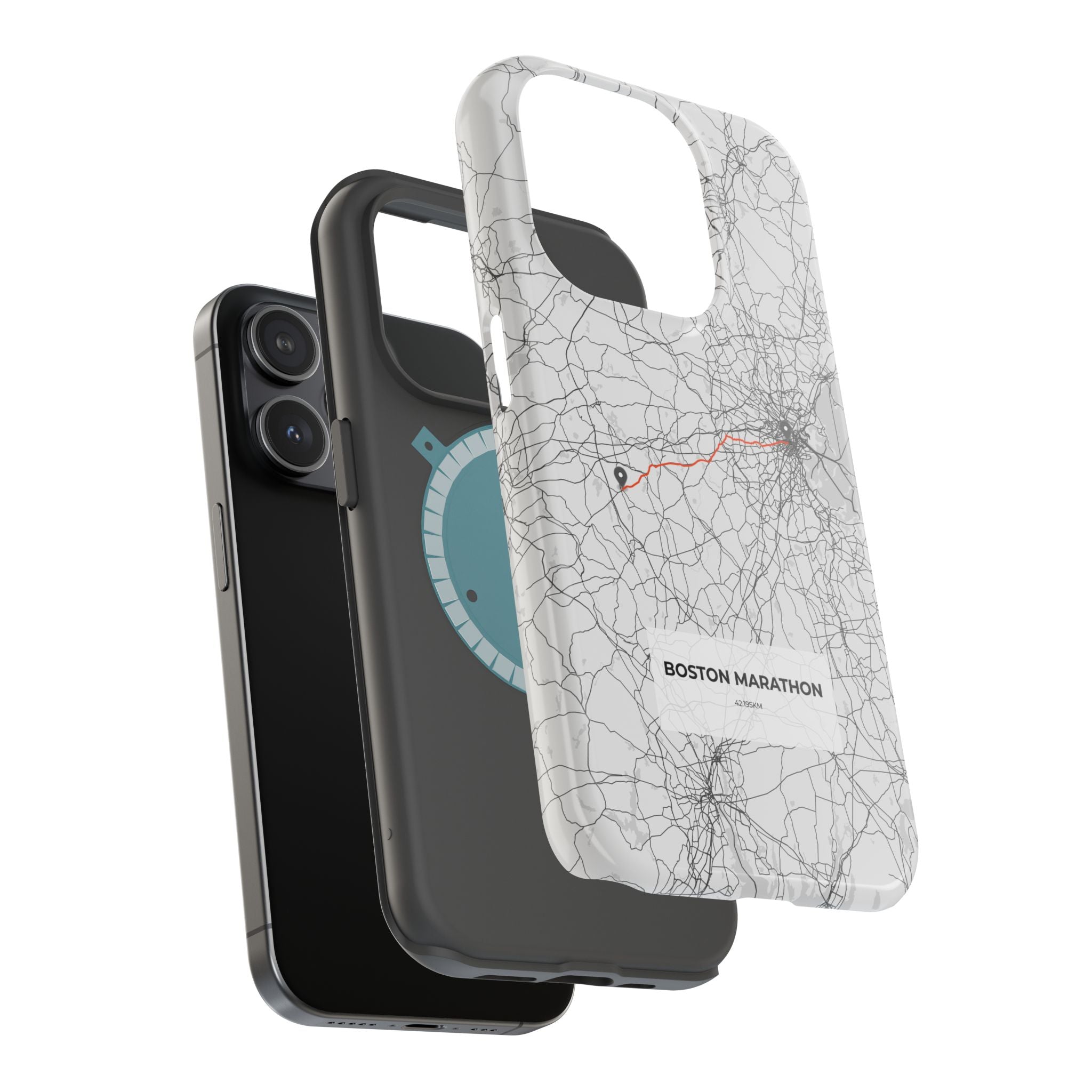 Boston Marathon Route Magnetic Impact-Resistant Phone Case