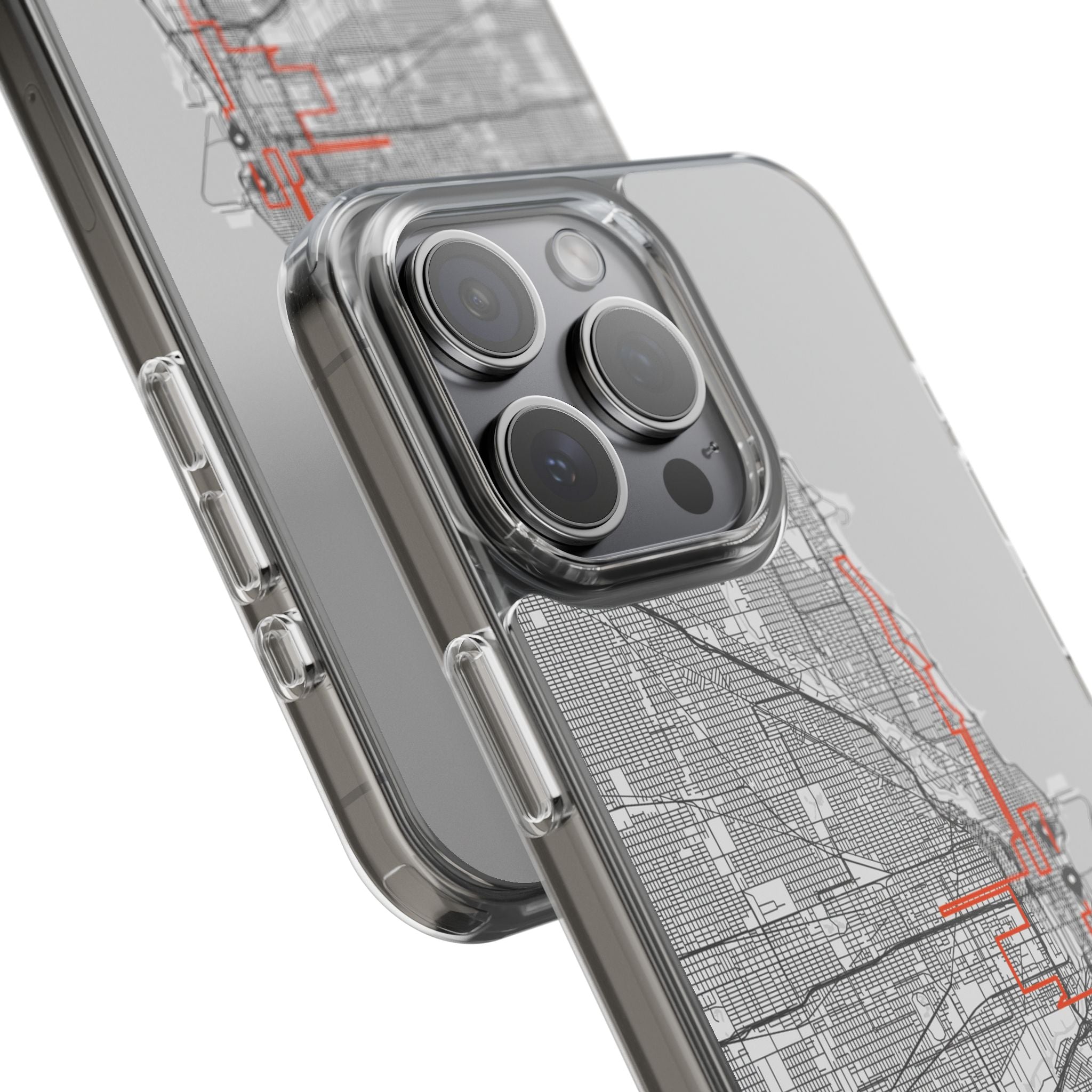 Chicago Marathon Route Clear Impact-Resistant Phone Case