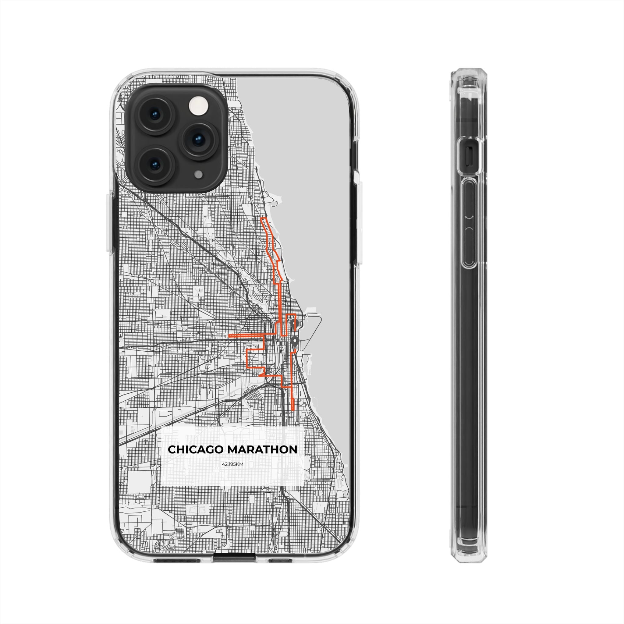 Chicago Marathon Route Clear Impact-Resistant Phone Case