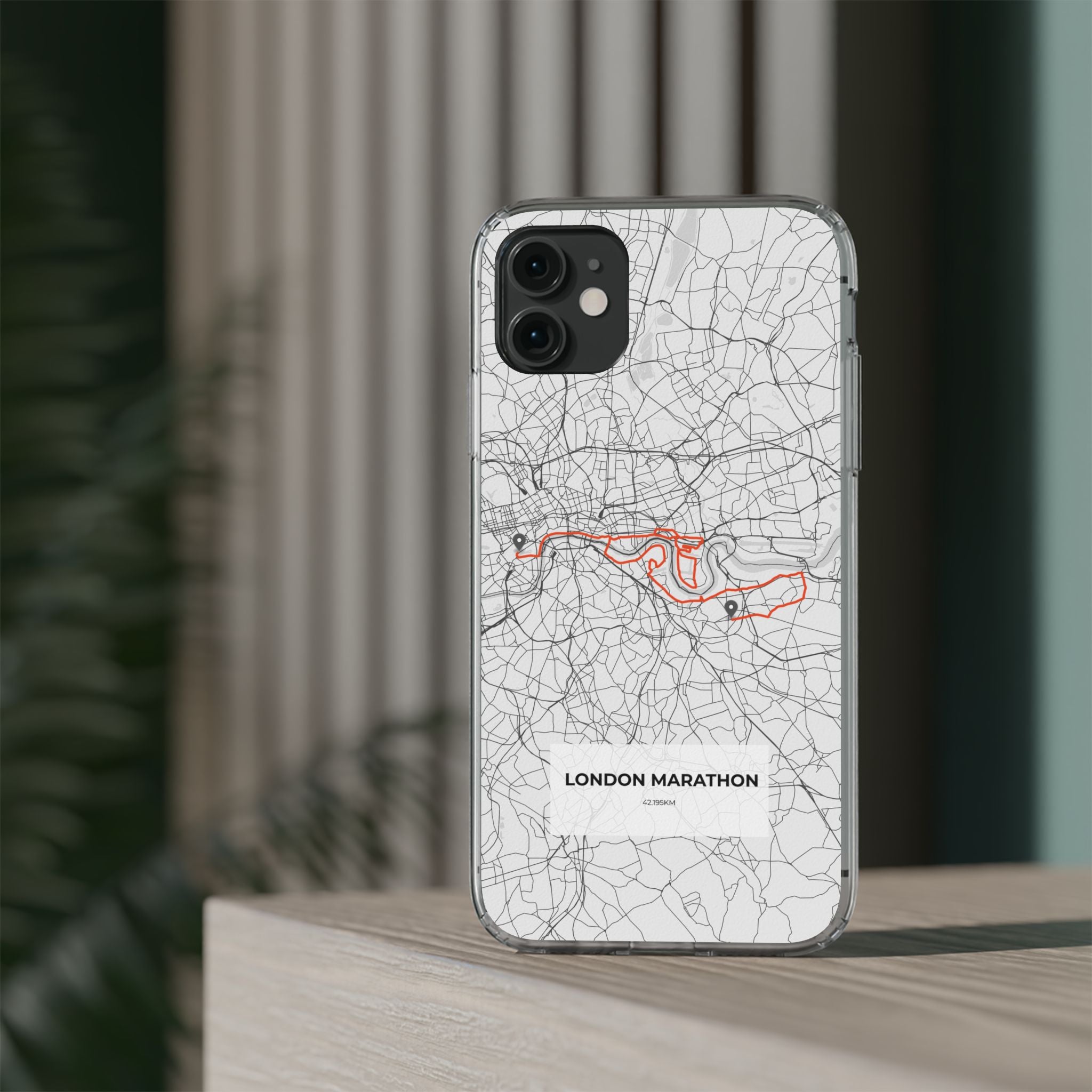 London Marathon Route Clear Impact-Resistant Phone Case