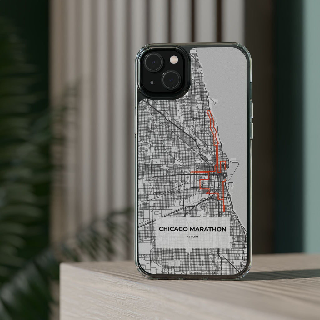 Chicago Marathon Route Clear Impact-Resistant Phone Case