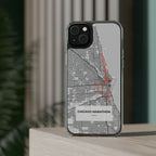Chicago Marathon Route Clear Impact-Resistant Phone Case