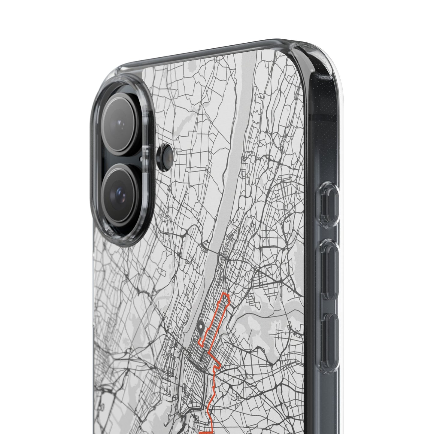 New York Marathon Route Clear Impact-Resistant Phone Case