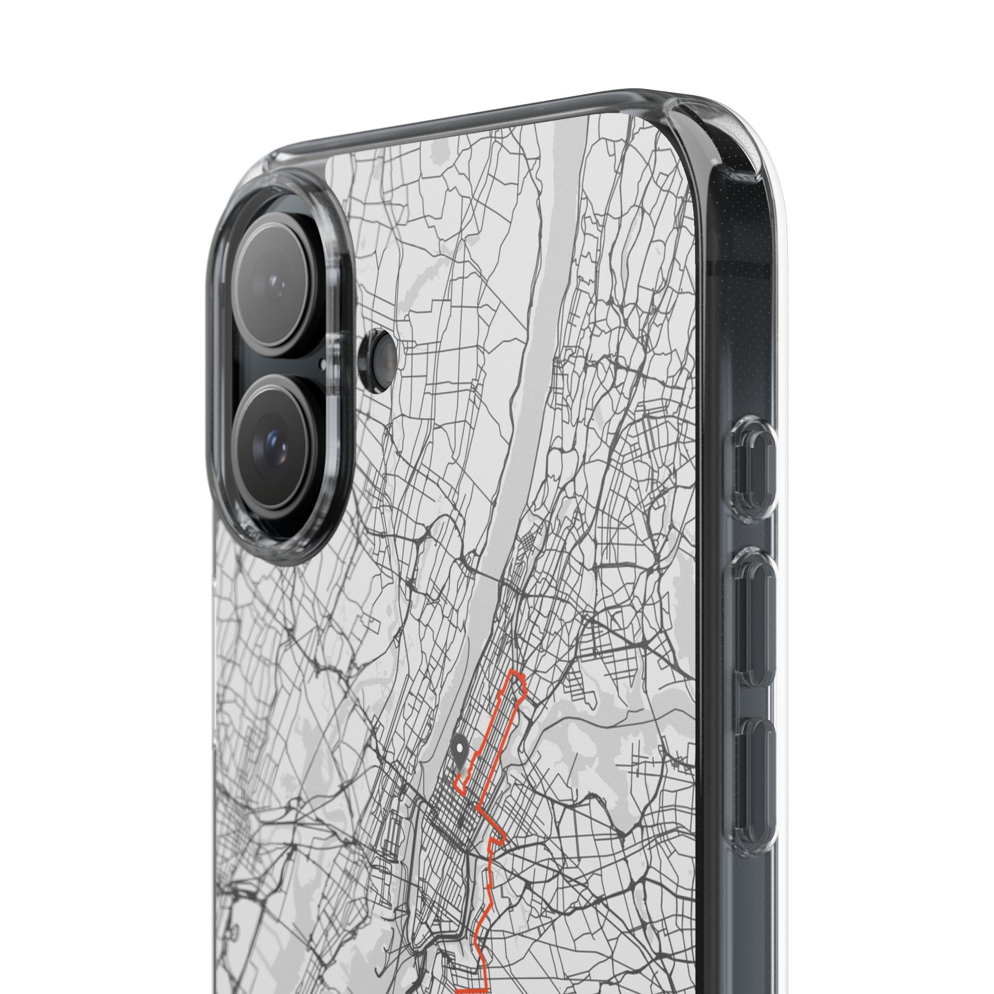 New York Marathon Route Clear Impact-Resistant Phone Case