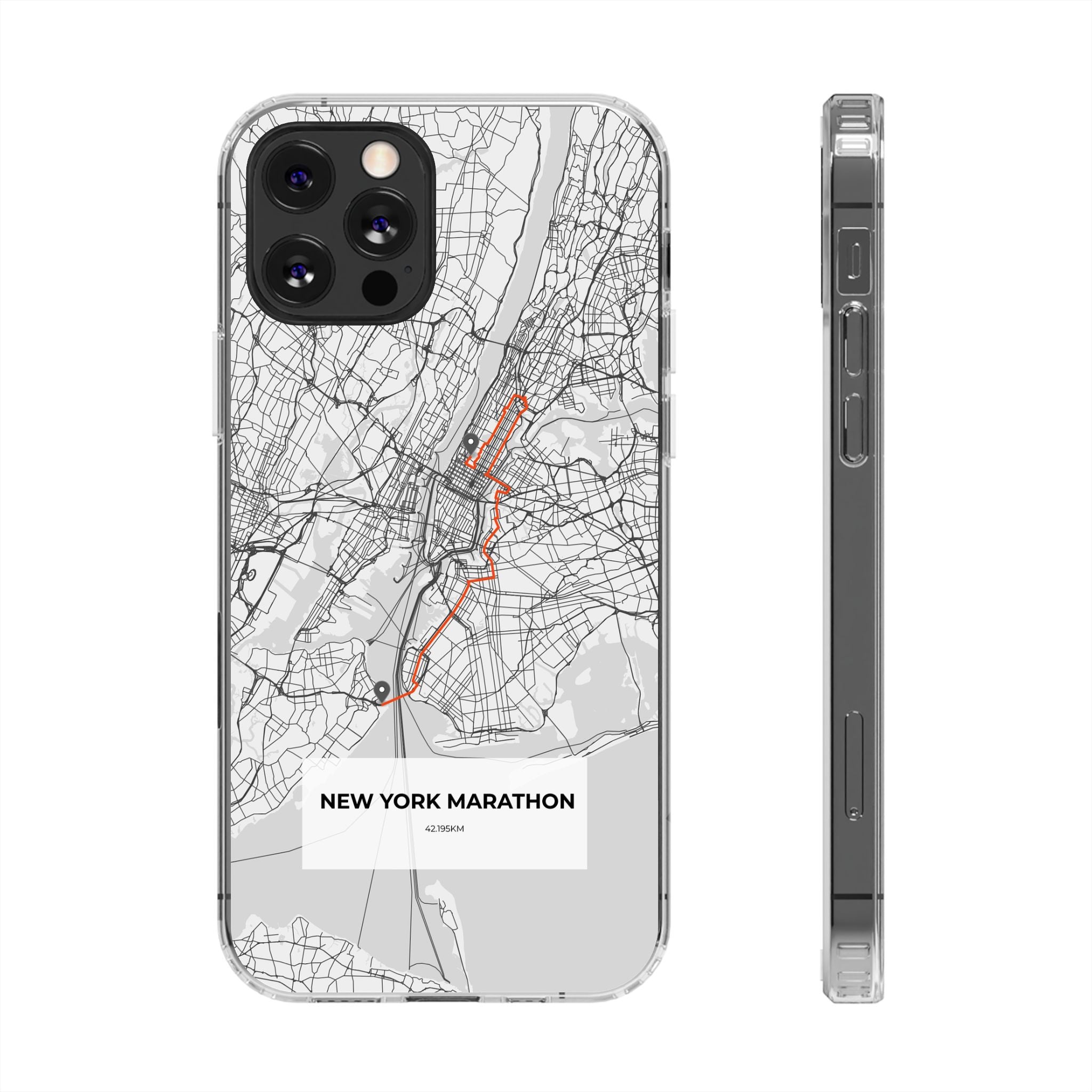 New York Marathon Route Clear Impact-Resistant Phone Case