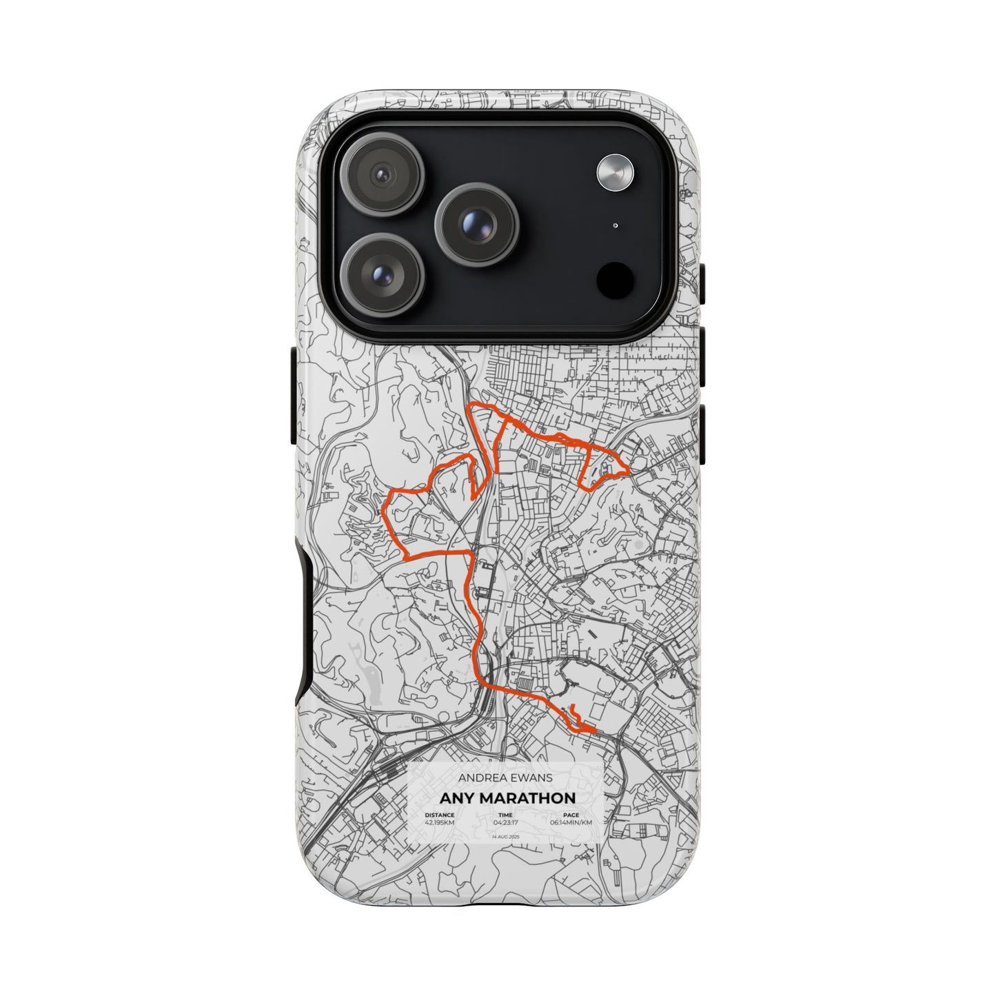 Customized Marathon Route Tough Phone Case