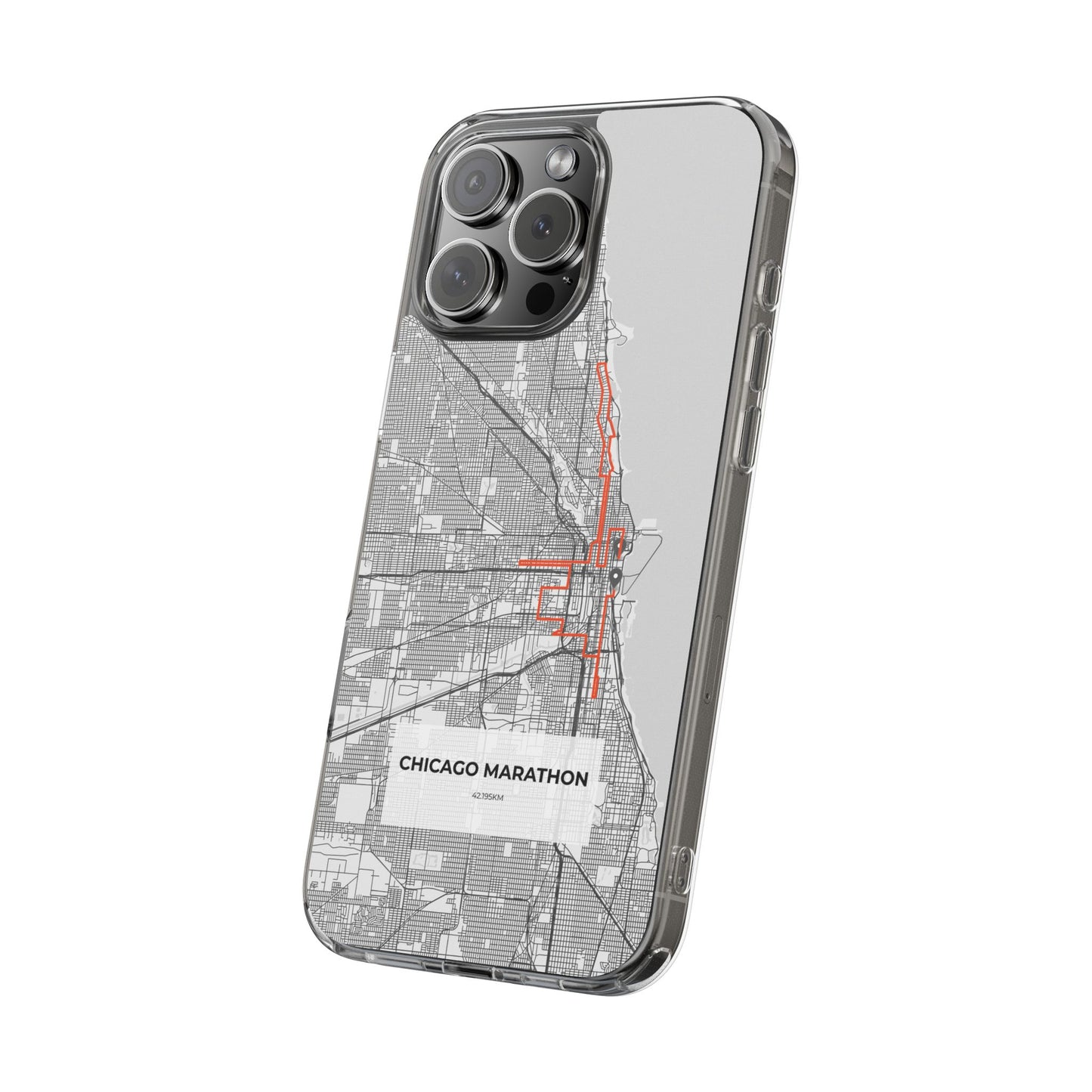 Chicago Marathon Route Clear Impact-Resistant Phone Case