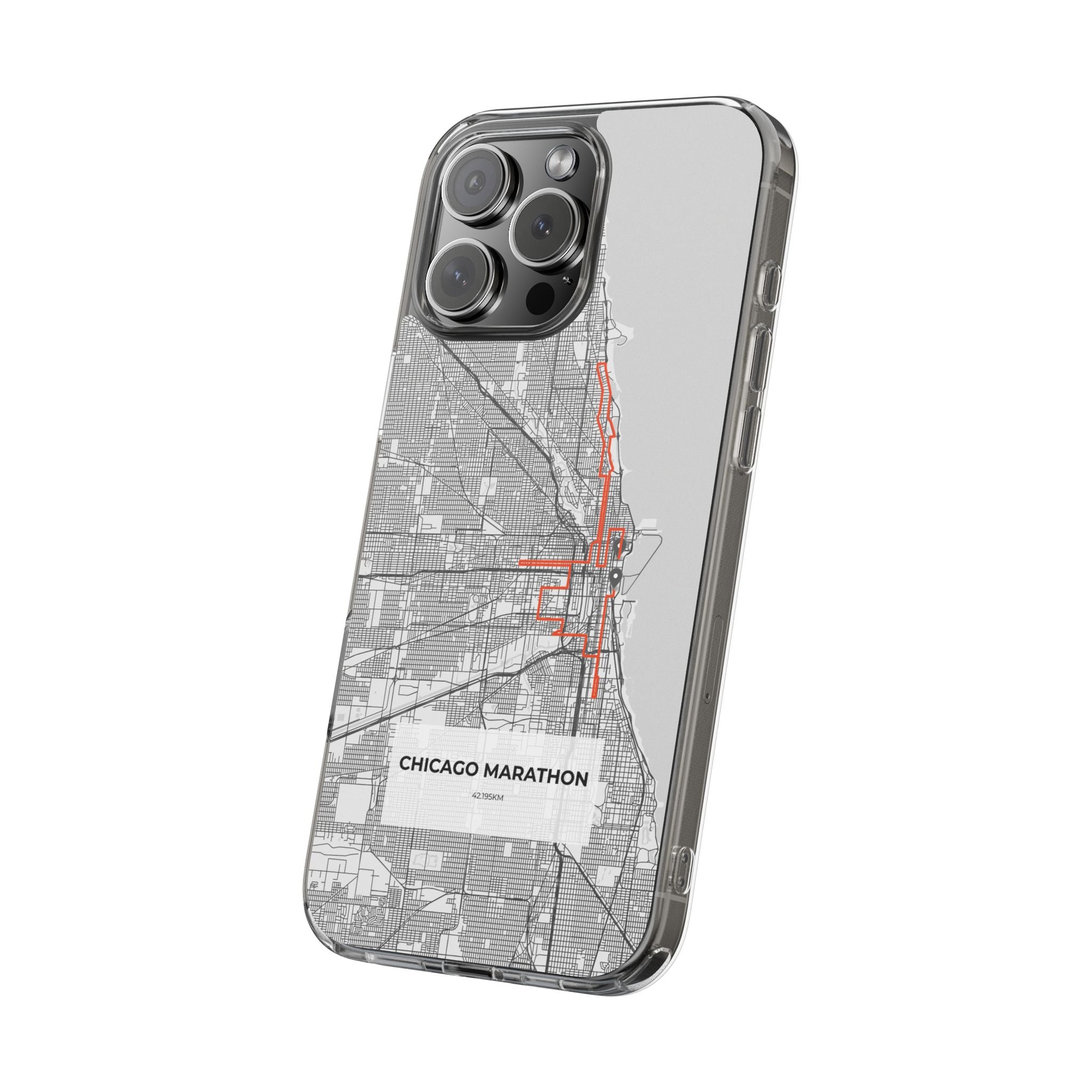 Chicago Marathon Route Clear Impact-Resistant Phone Case