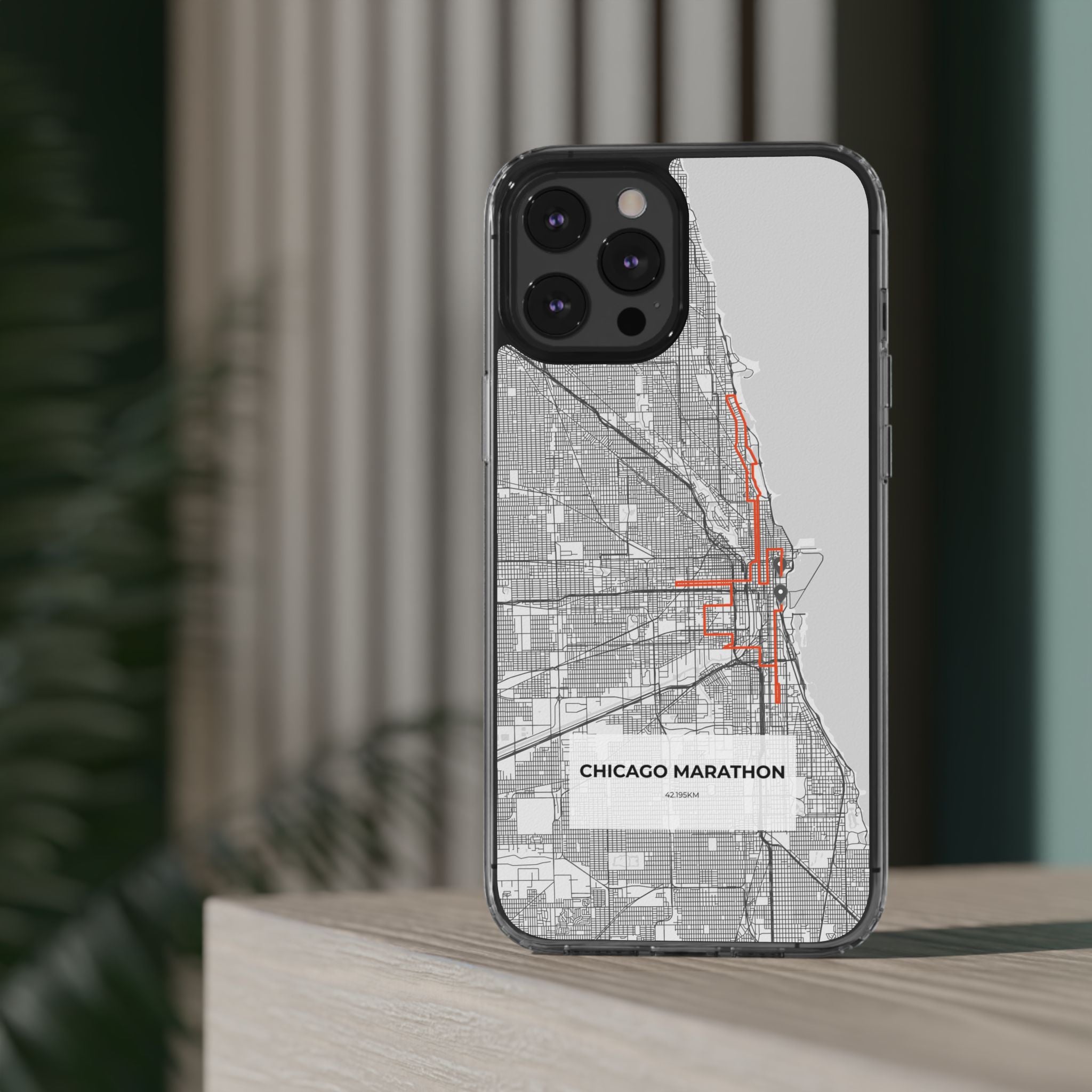 Chicago Marathon Route Clear Impact-Resistant Phone Case