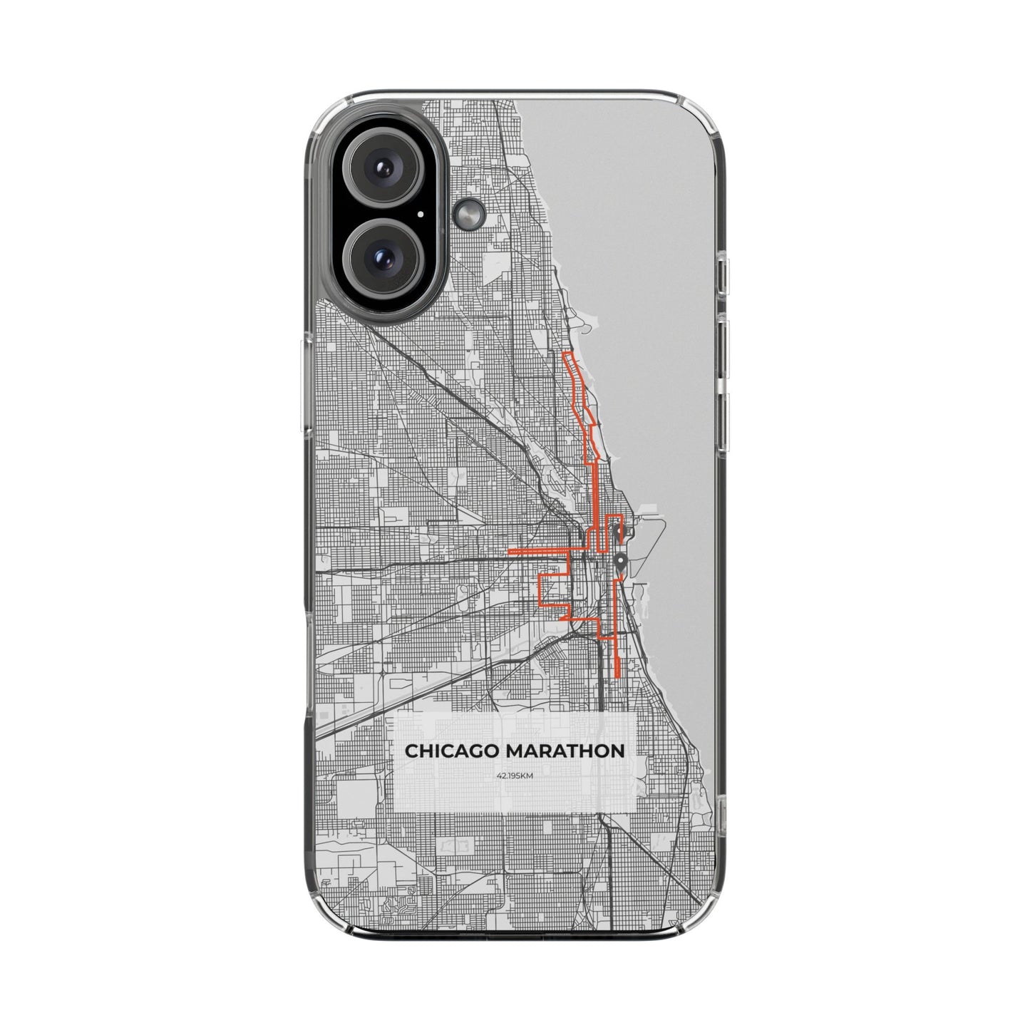 Chicago Marathon Route Clear Impact-Resistant Phone Case
