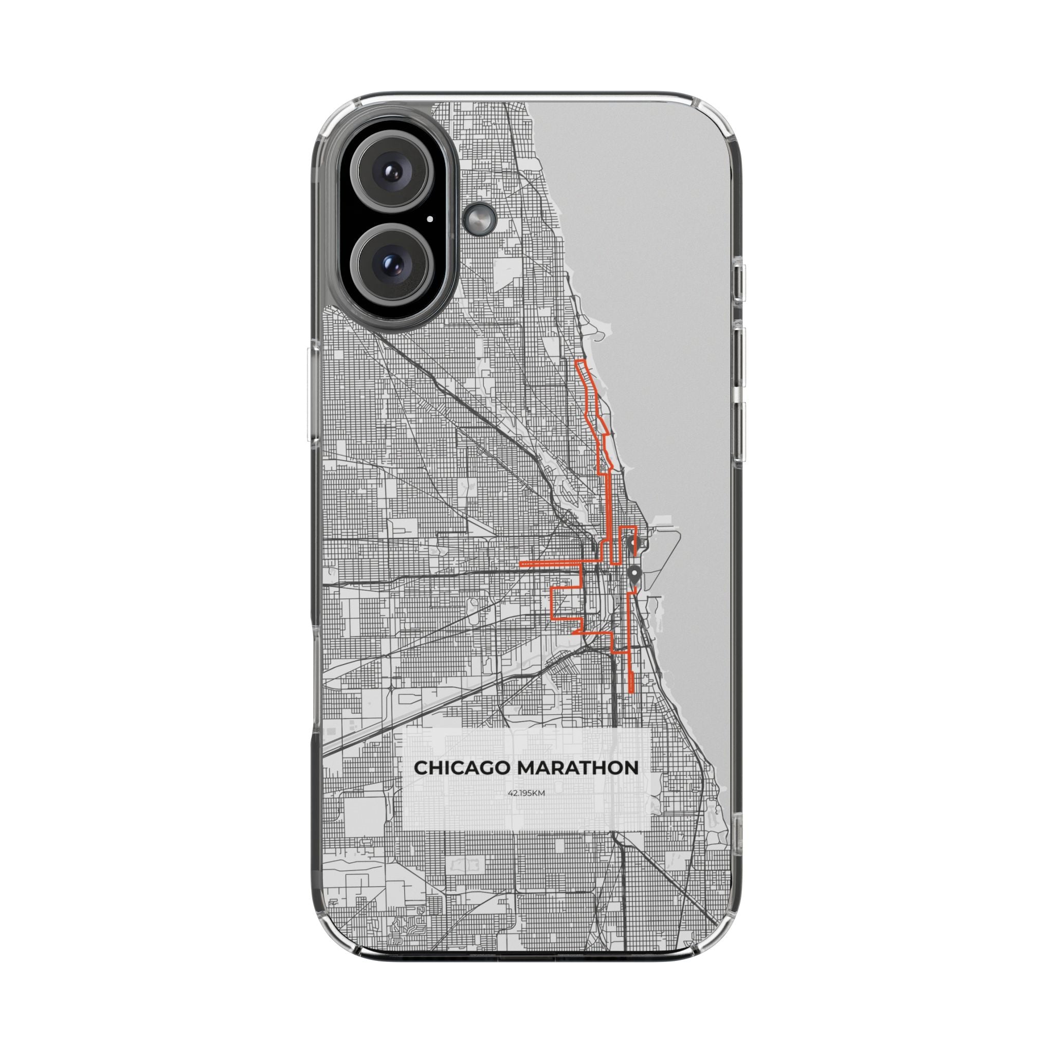 Chicago Marathon Route Clear Impact-Resistant Phone Case