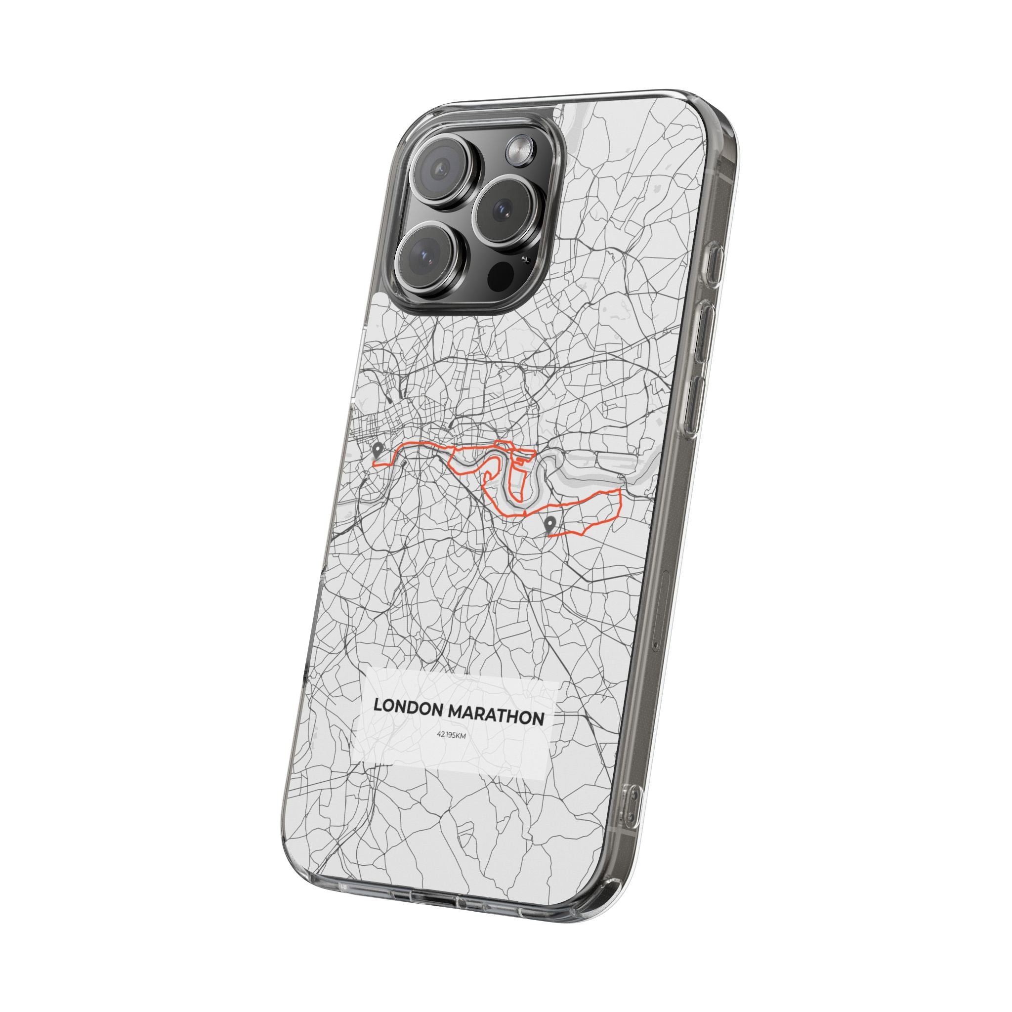 London Marathon Route Clear Impact-Resistant Phone Case
