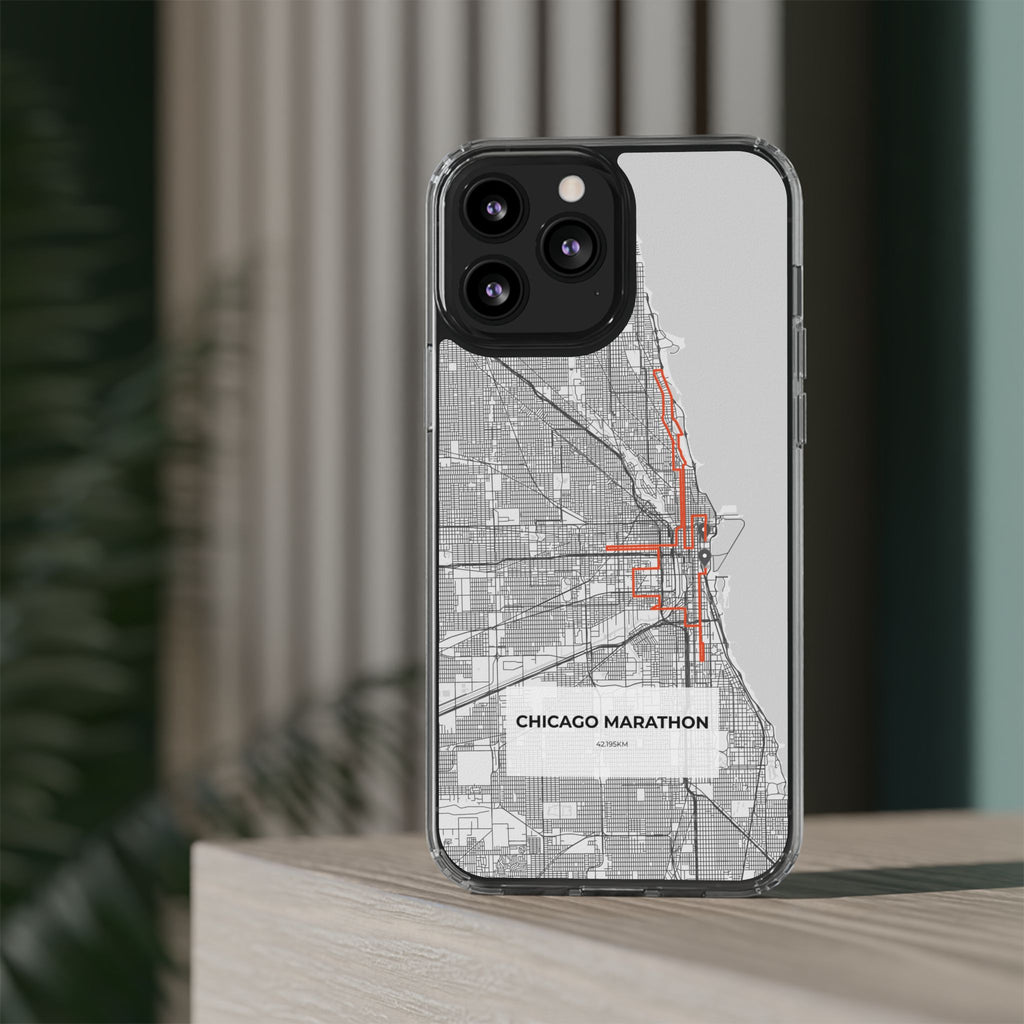 Chicago Marathon Route Clear Impact-Resistant Phone Case